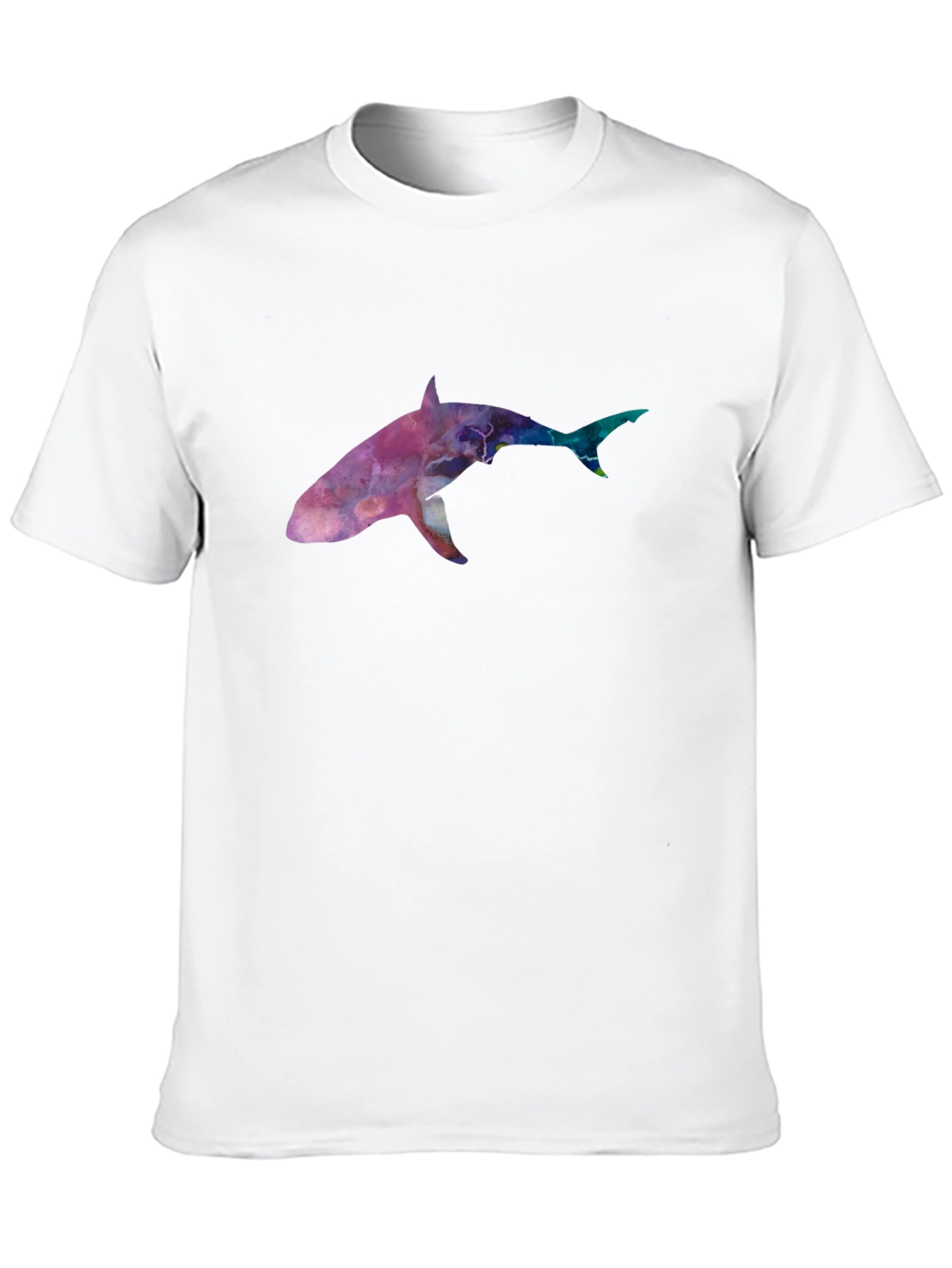 Galaxy Shark Graphic Tee - Black Cotton Blend