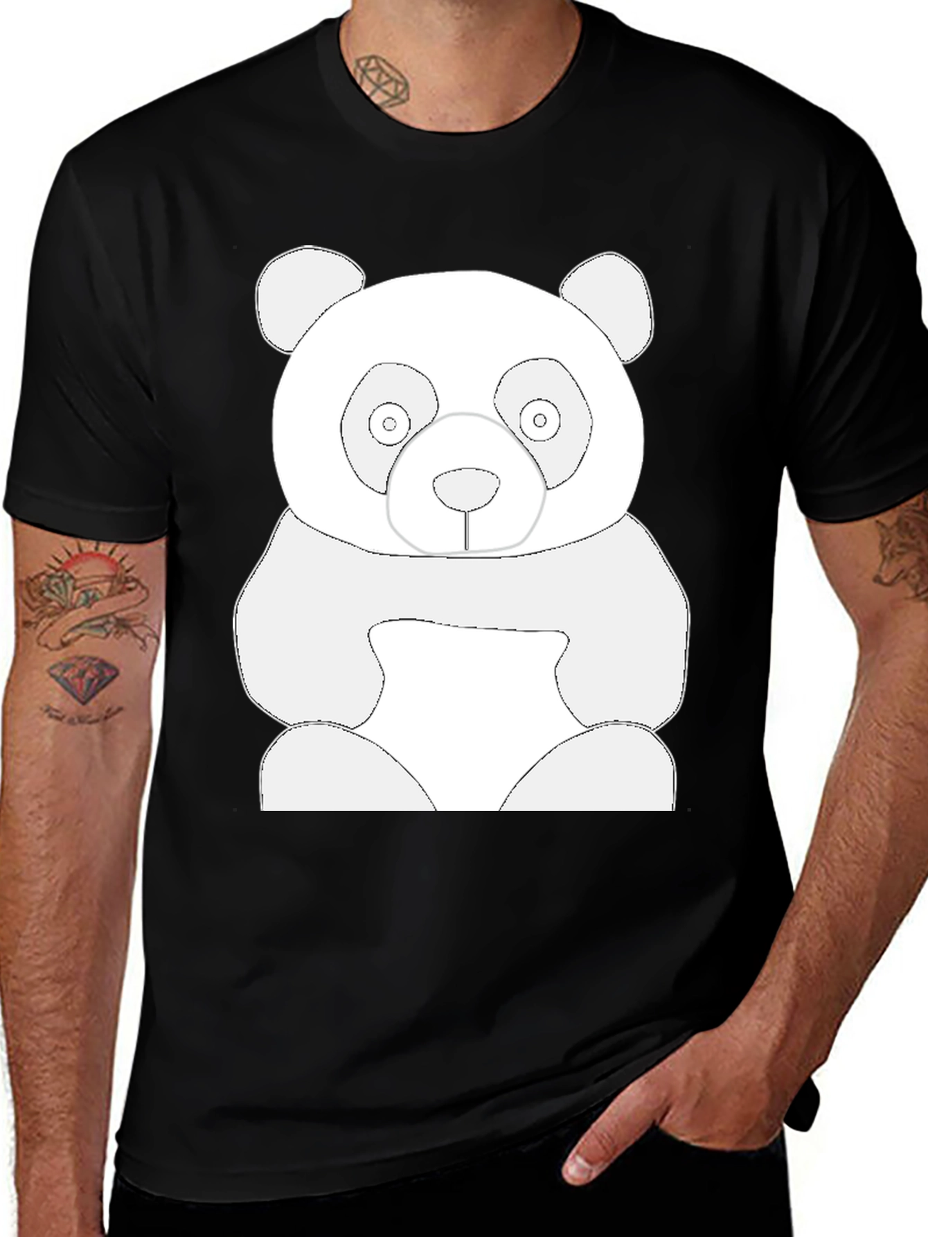 Cool Panda Graphic Tee - Black Cotton T-Shirt