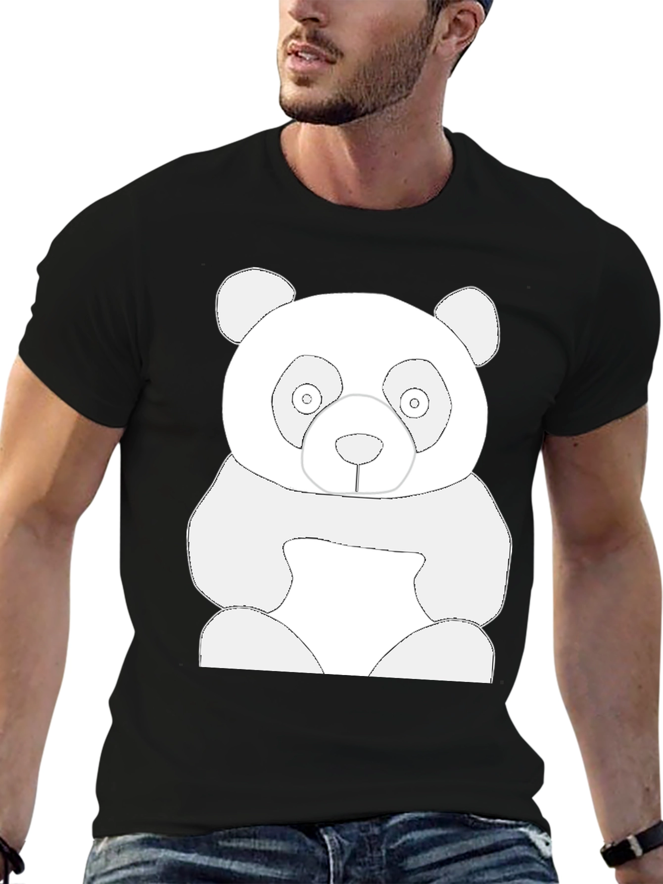 Cool Panda Graphic Tee - Black Cotton T-Shirt