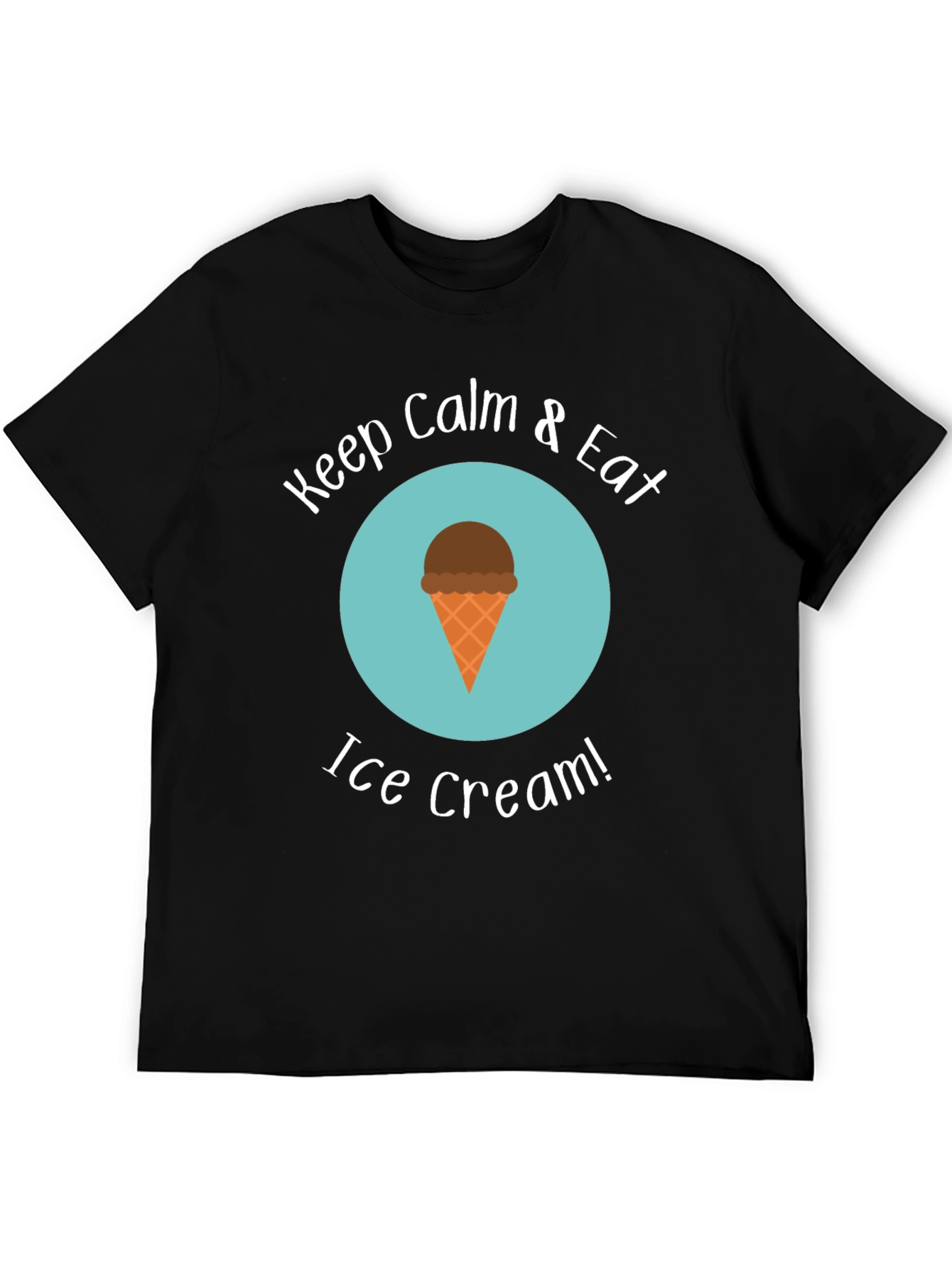 Keep Calm & Eat Ice Cream Black T-Shirt