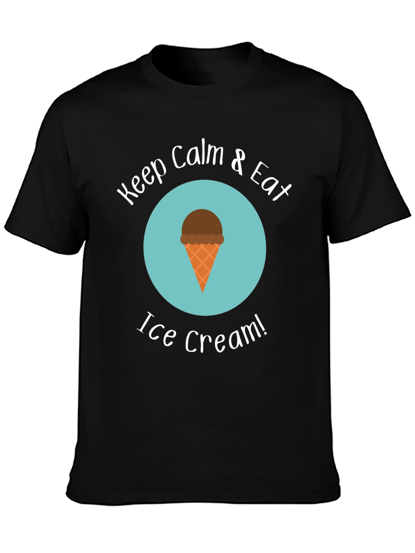 Keep Calm & Eat Ice Cream Black T-Shirt