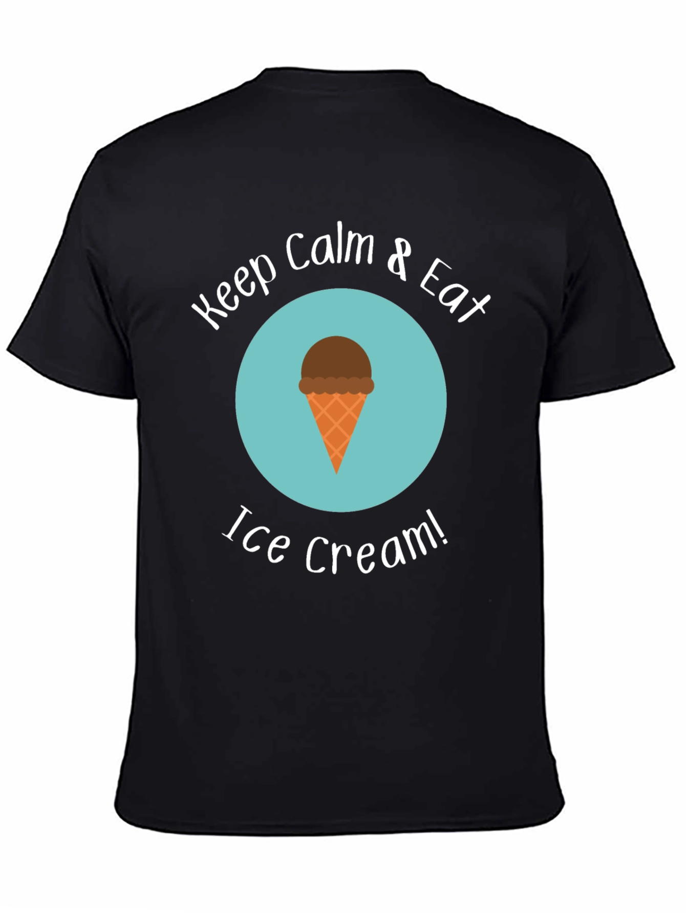 Keep Calm & Eat Ice Cream Black T-Shirt