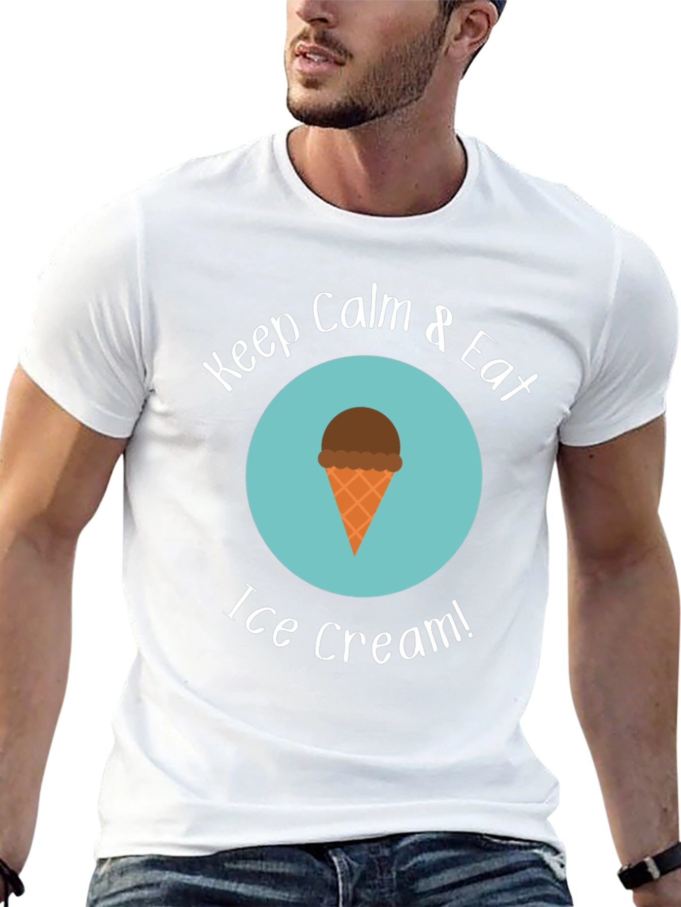 Keep Calm & Eat Ice Cream Black T-Shirt