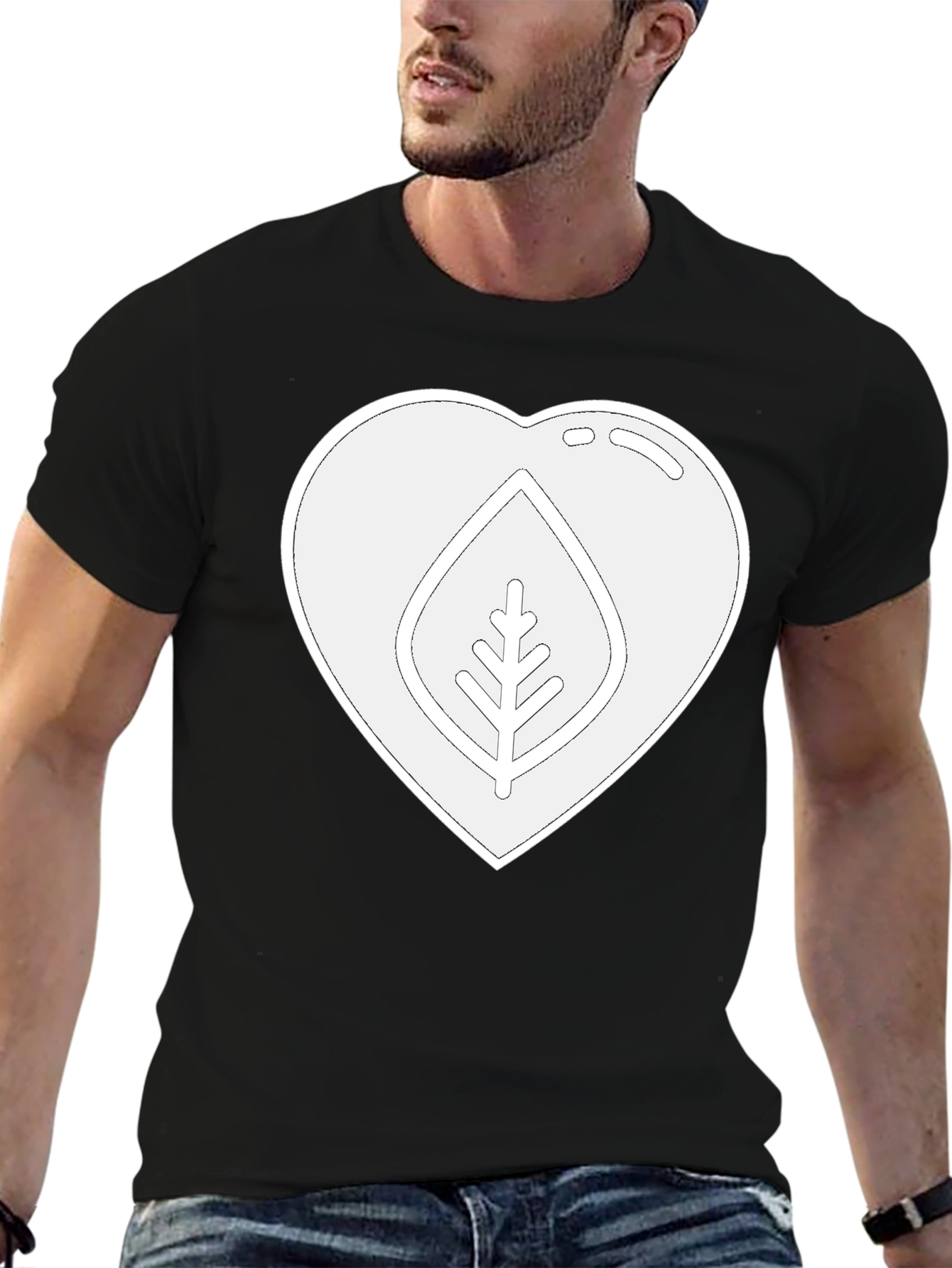 Heart & Leaf Graphic Tee - Eco Friendly Design