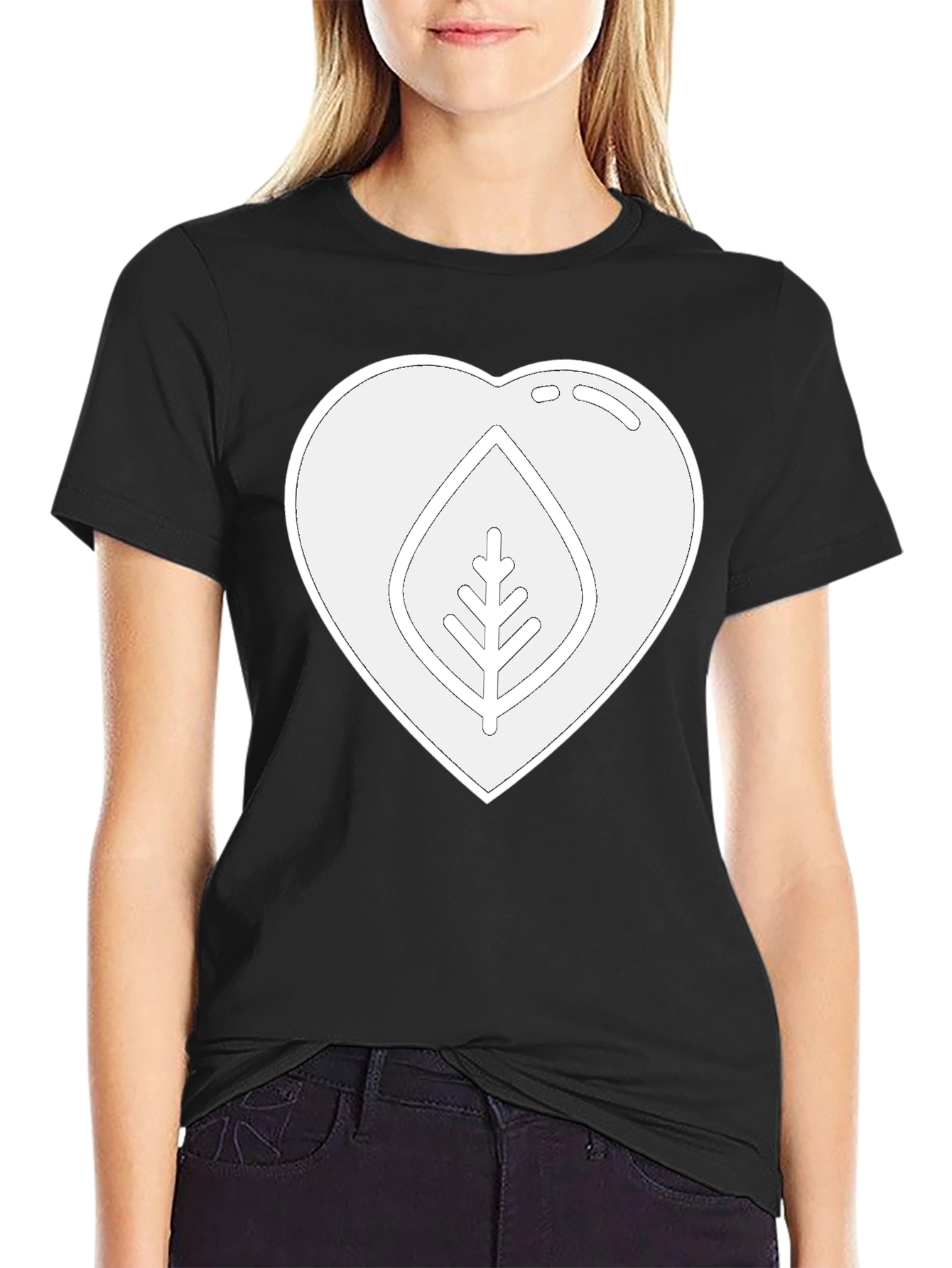 Heart & Leaf Graphic Tee - Eco Friendly Design