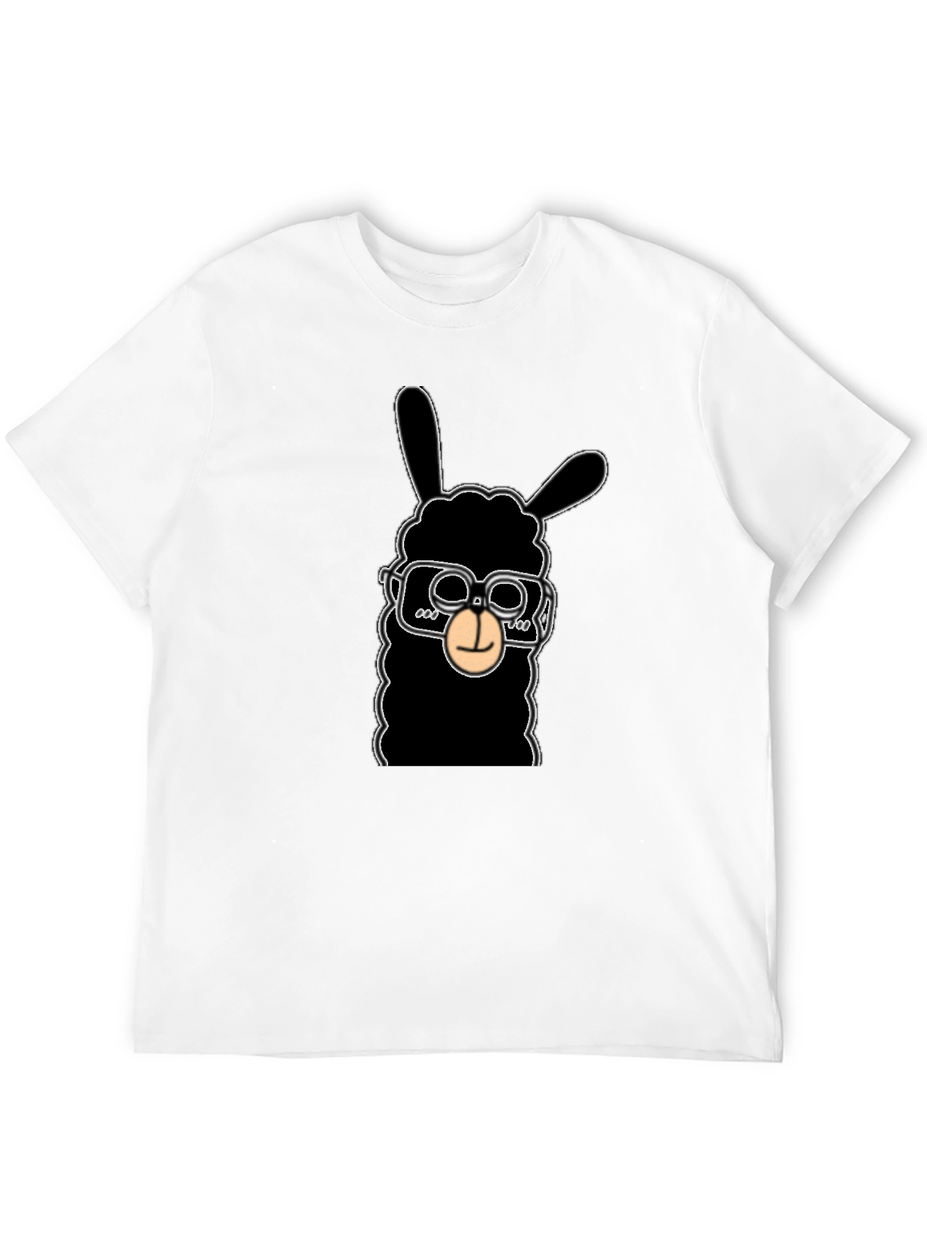 Cool Llama Graphic Tee - Black Cotton T-Shirt