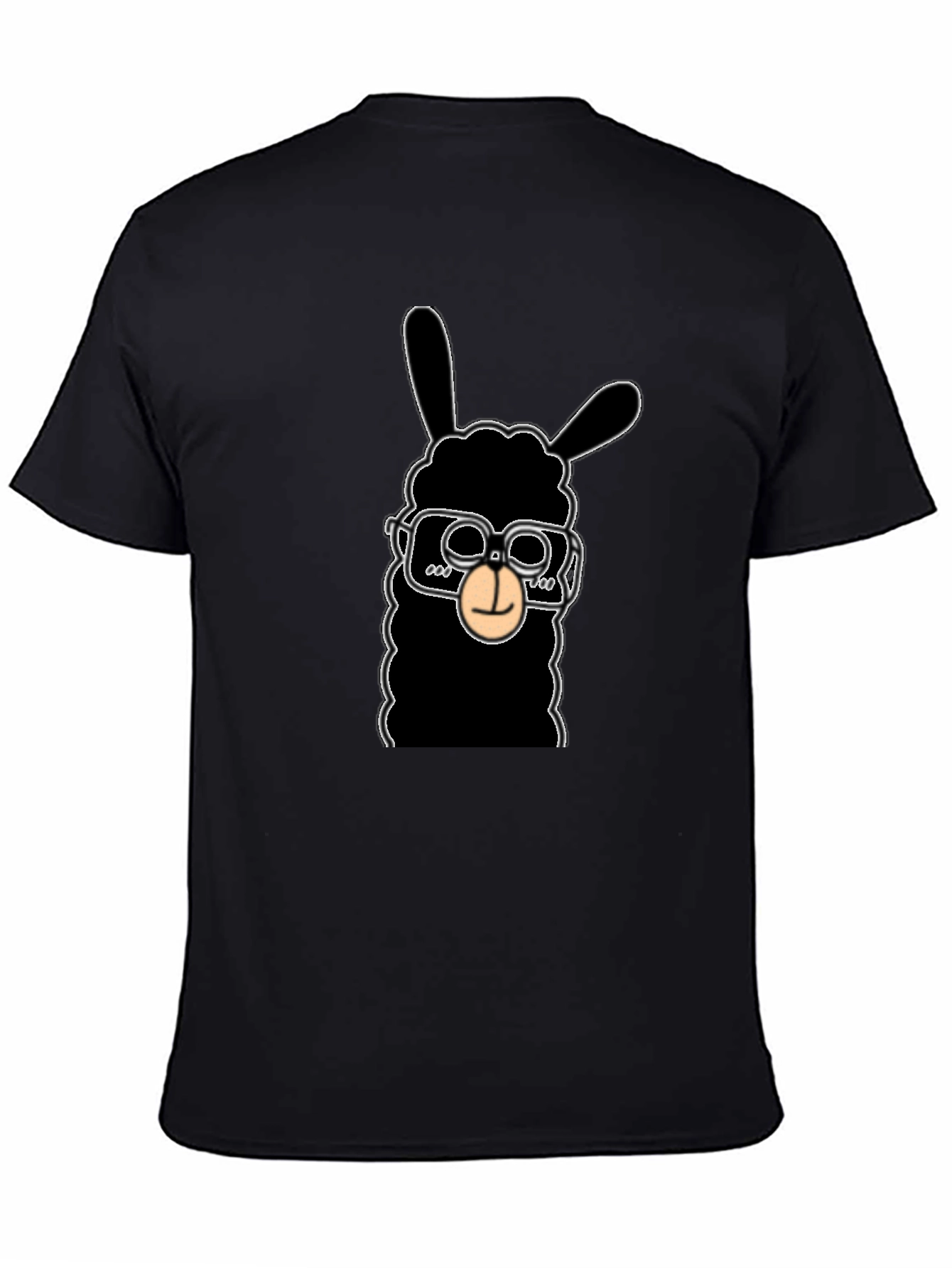 Cool Llama Graphic Tee - Black Cotton T-Shirt