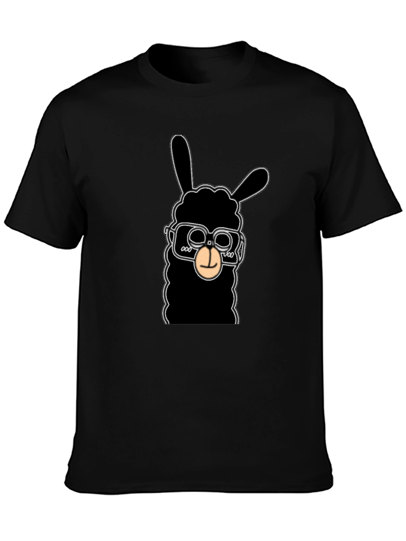 Cool Llama Graphic Tee - Black Cotton T-Shirt
