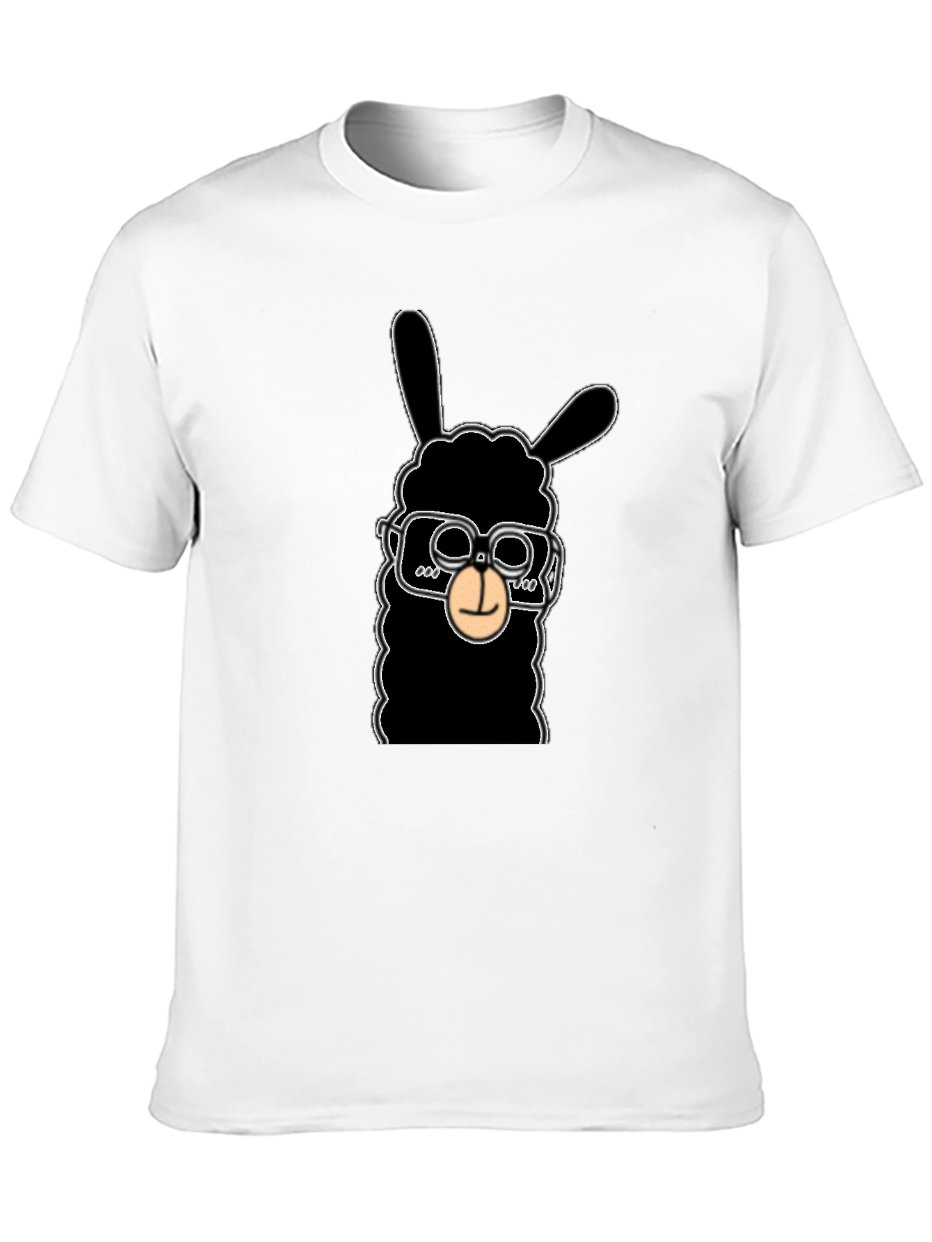 Cool Llama Graphic Tee - Black Cotton T-Shirt