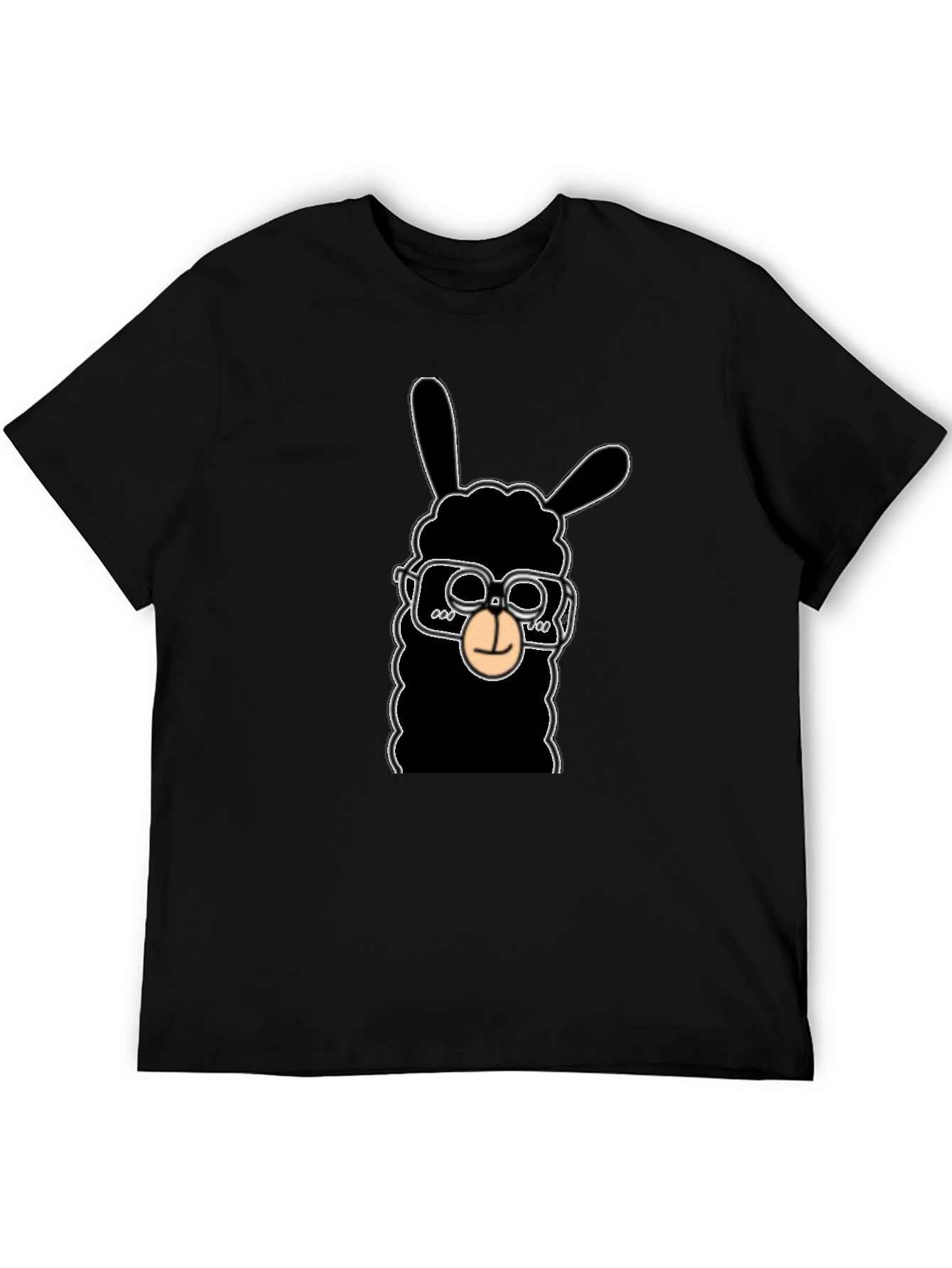 Cool Llama Graphic Tee - Black Cotton T-Shirt