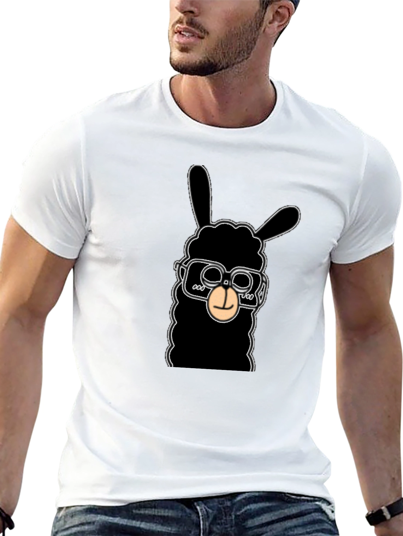 Cool Llama Graphic Tee - Black Cotton T-Shirt