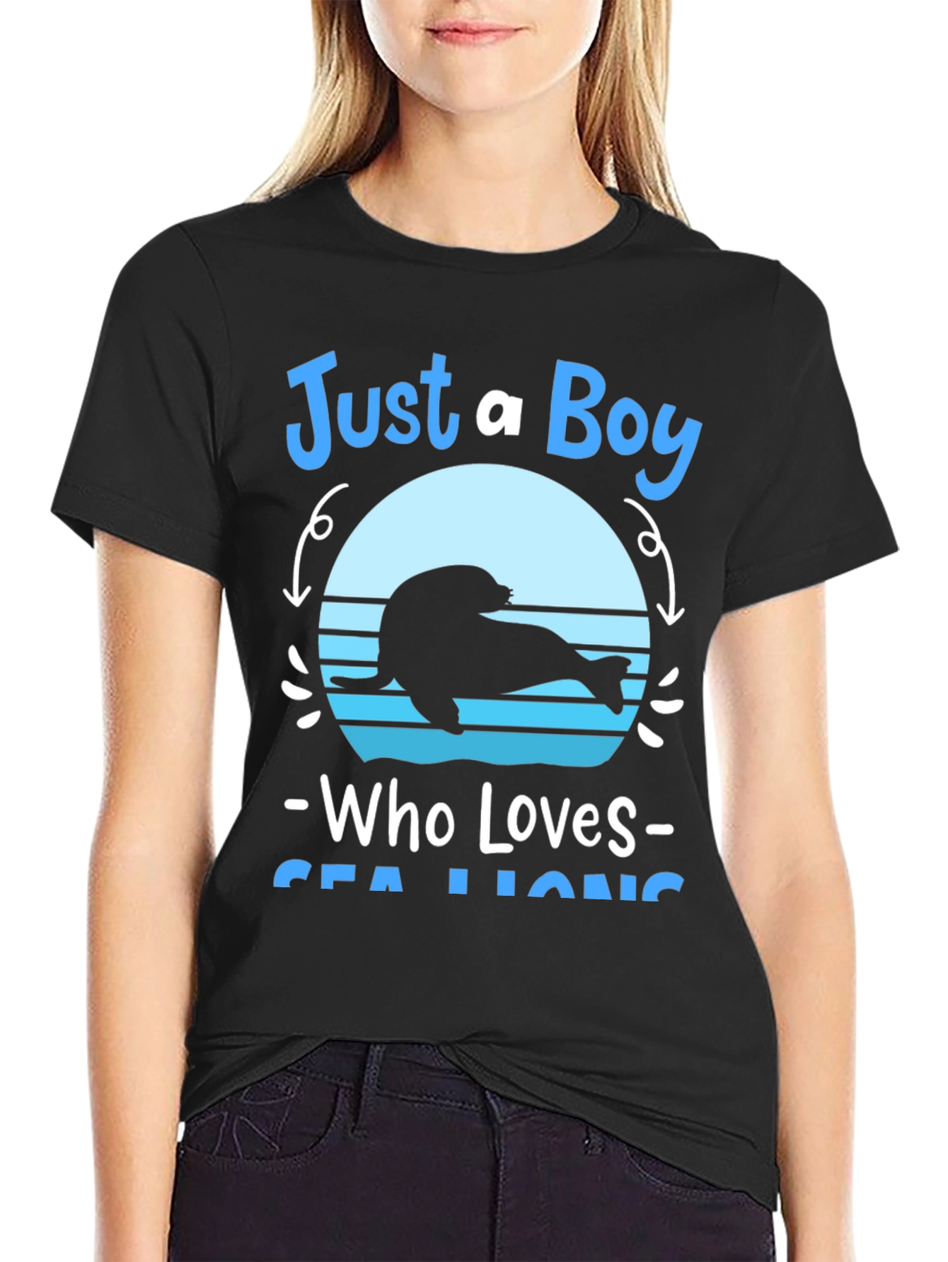 Just A Boy Who Loves Sea Lions Graphic Tee