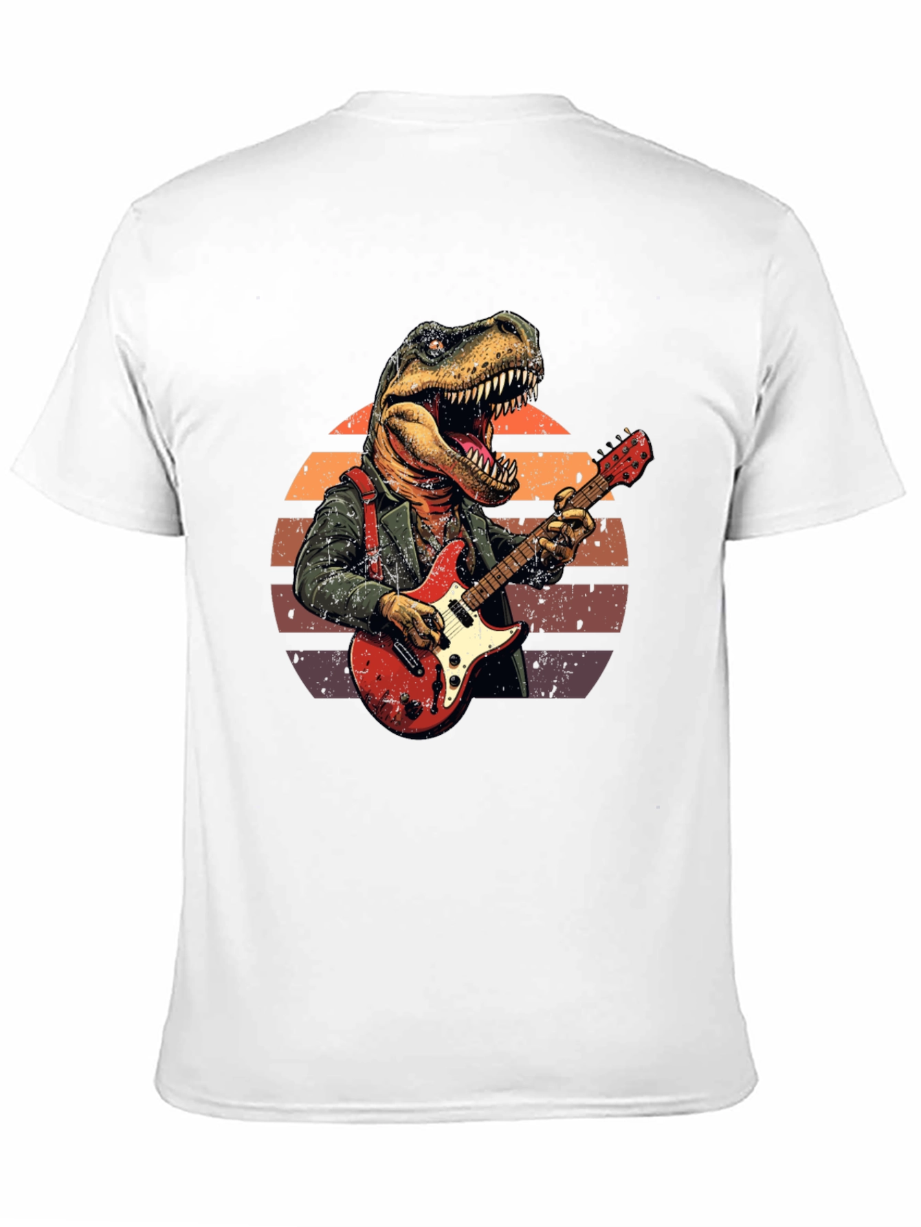 Dinosaur Guitar Player T-Shirt - Rock Star Tee