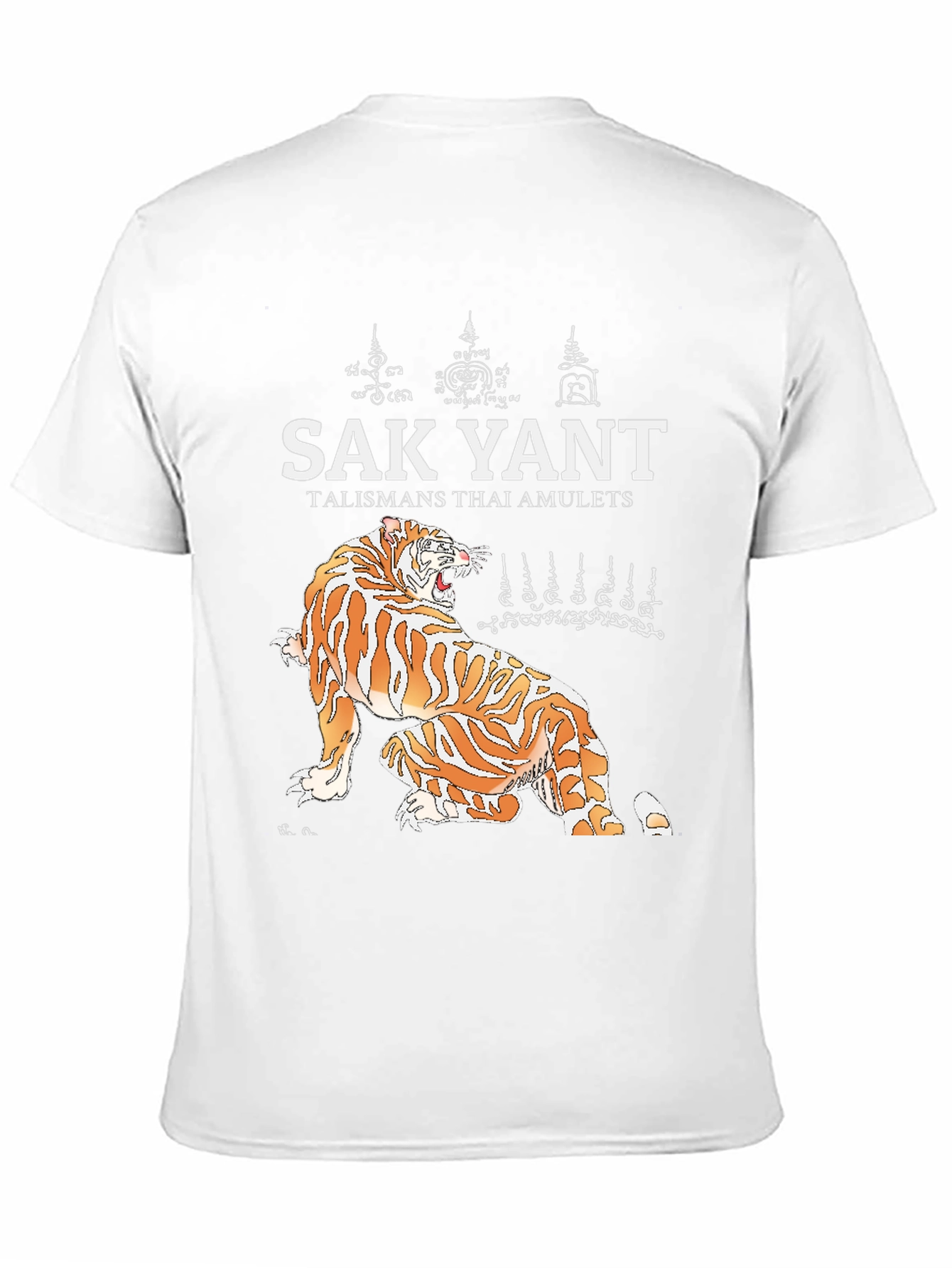 Sak Yant Tiger Graphic Tee - Thai Amulet Design