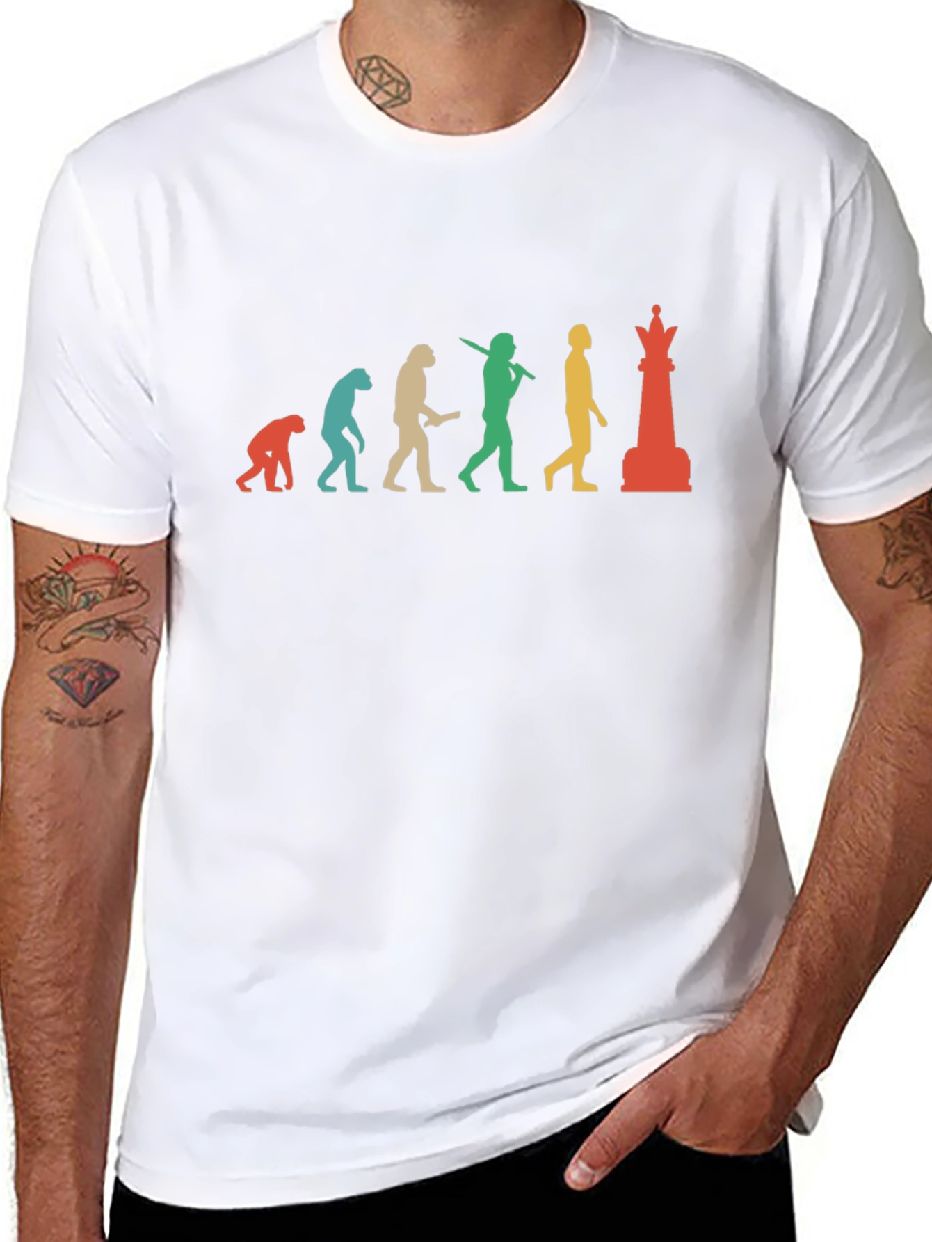 Chess Evolution Graphic Tee - Black Cotton T-Shirt