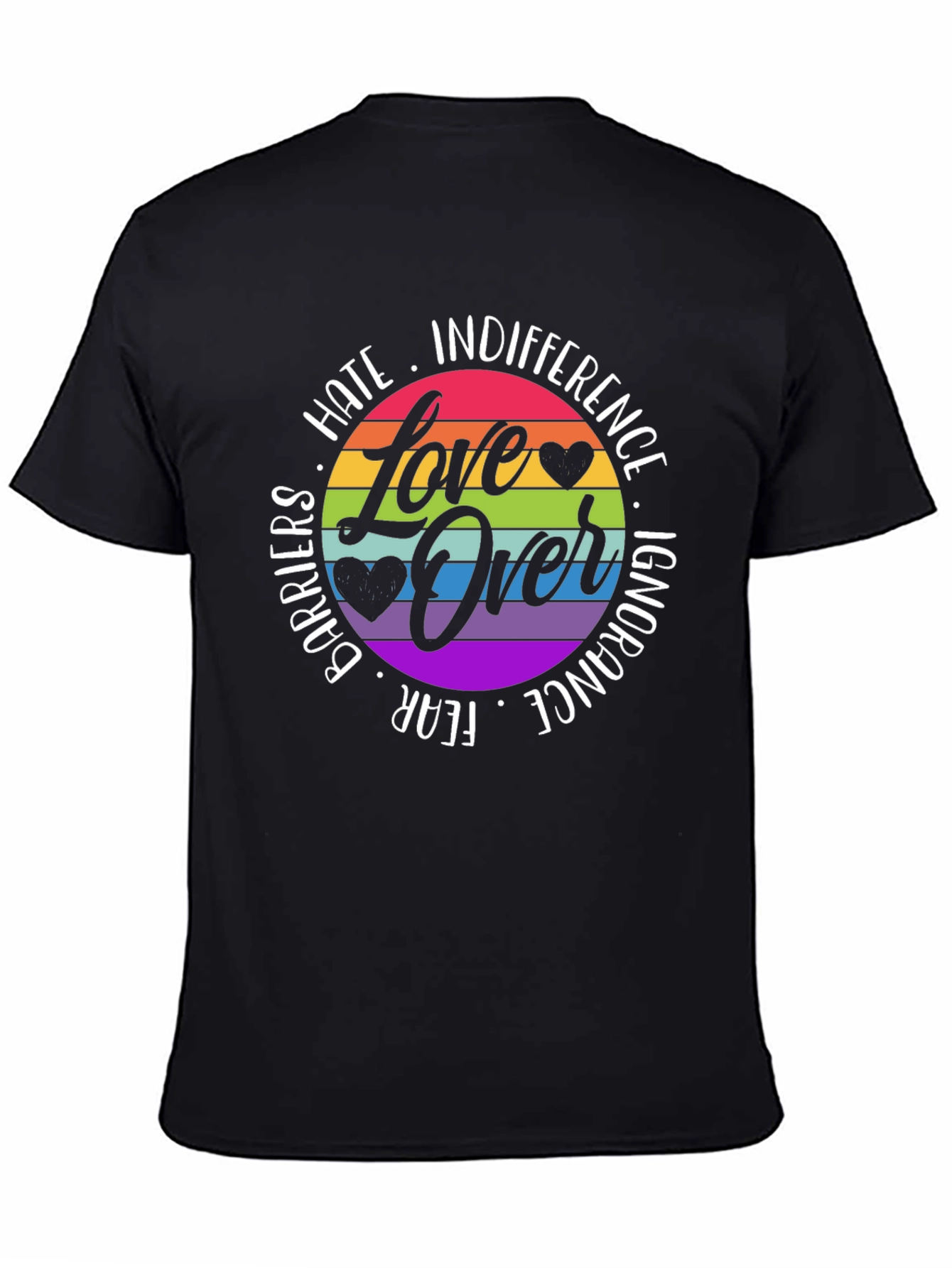 Love Over Hate Rainbow Graphic Tee