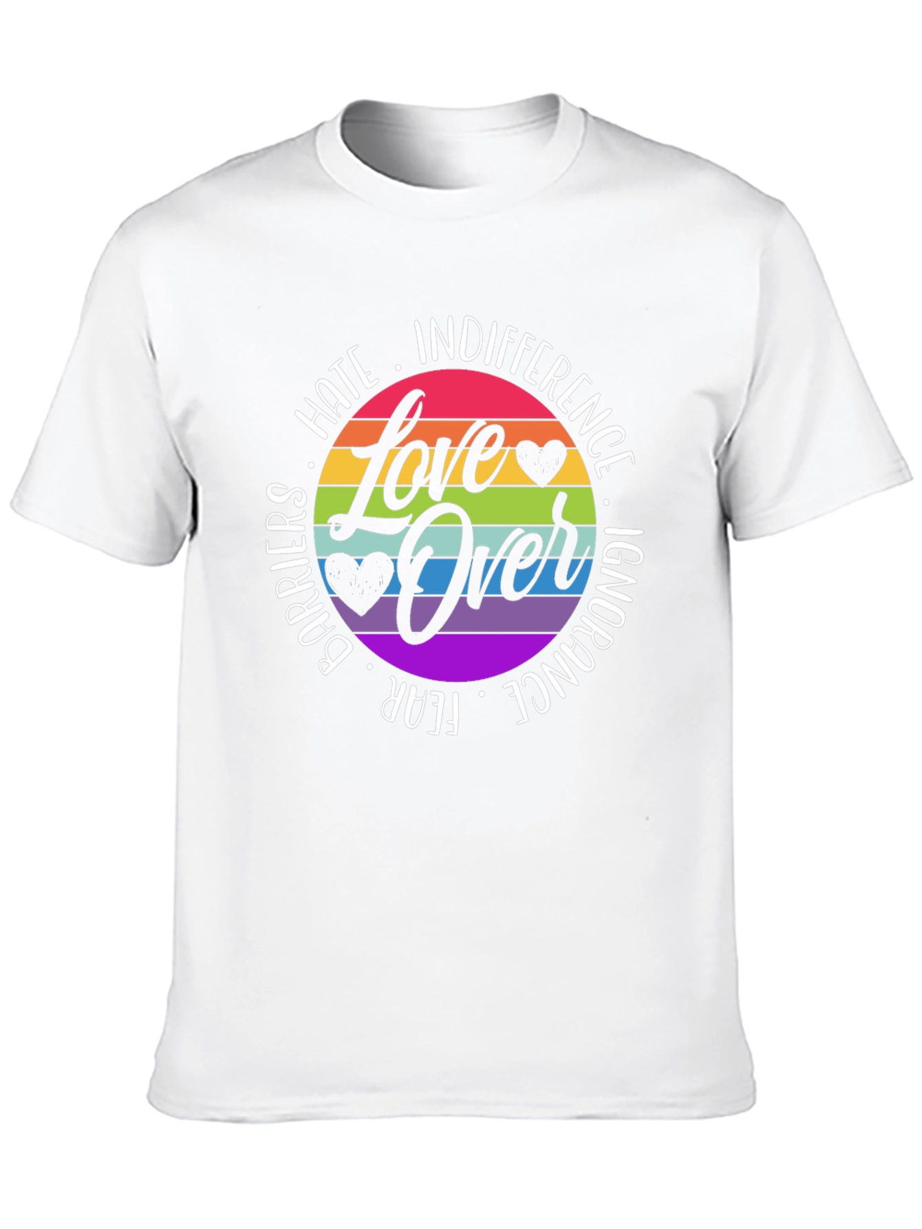 Love Over Hate Rainbow Graphic Tee