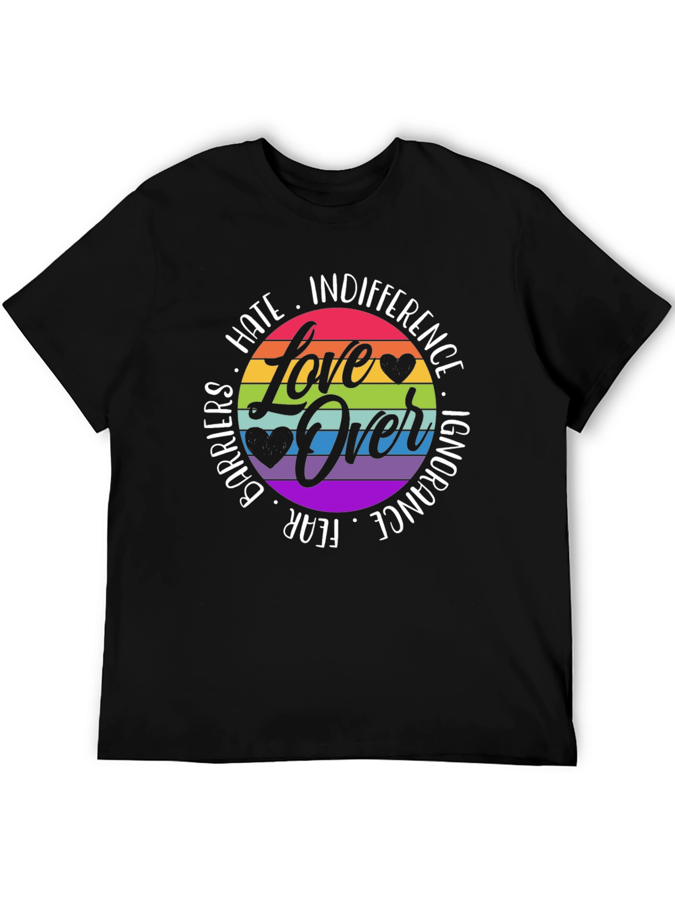 Love Over Hate Rainbow Graphic Tee