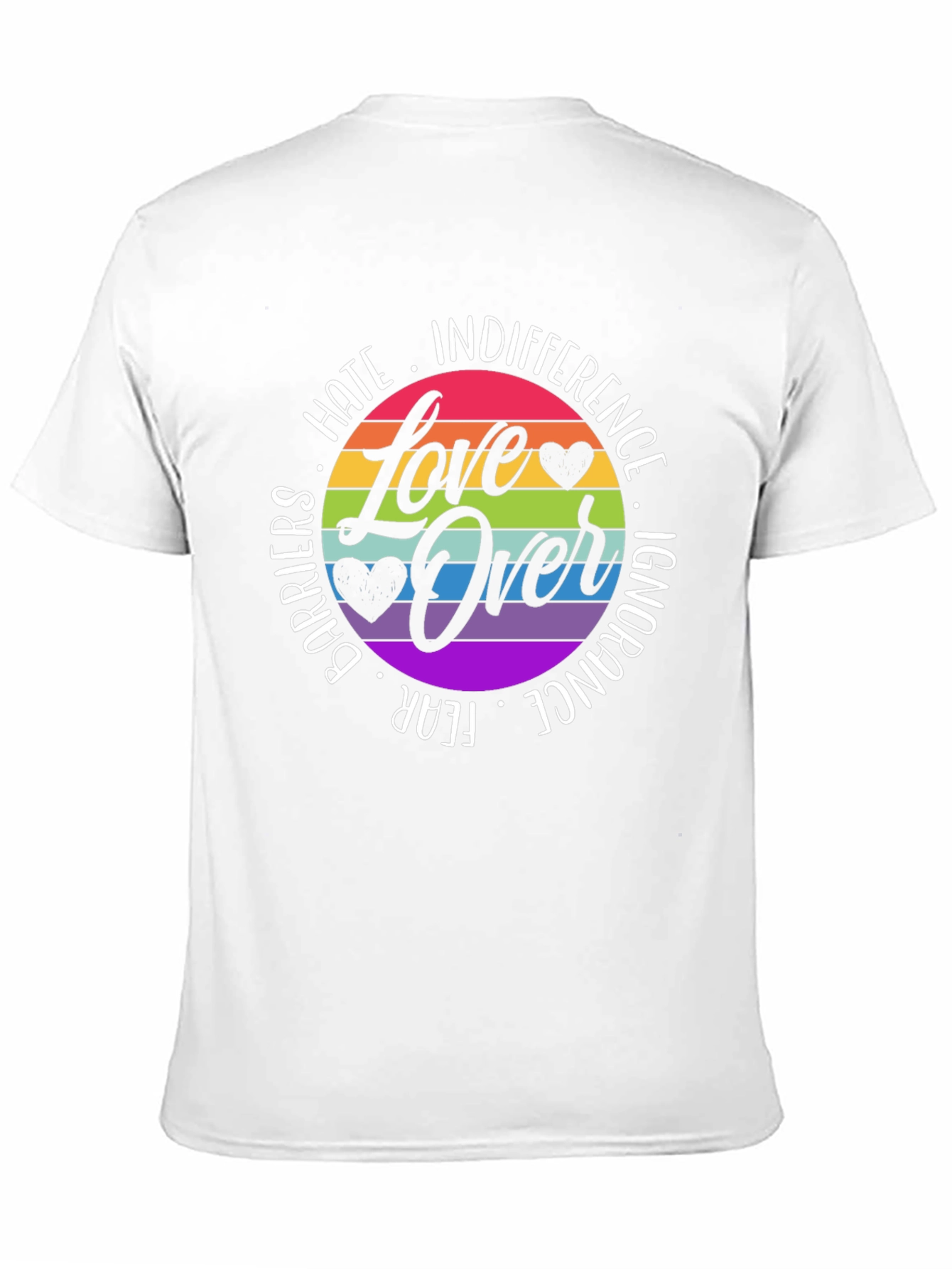 Love Over Hate Rainbow Graphic Tee