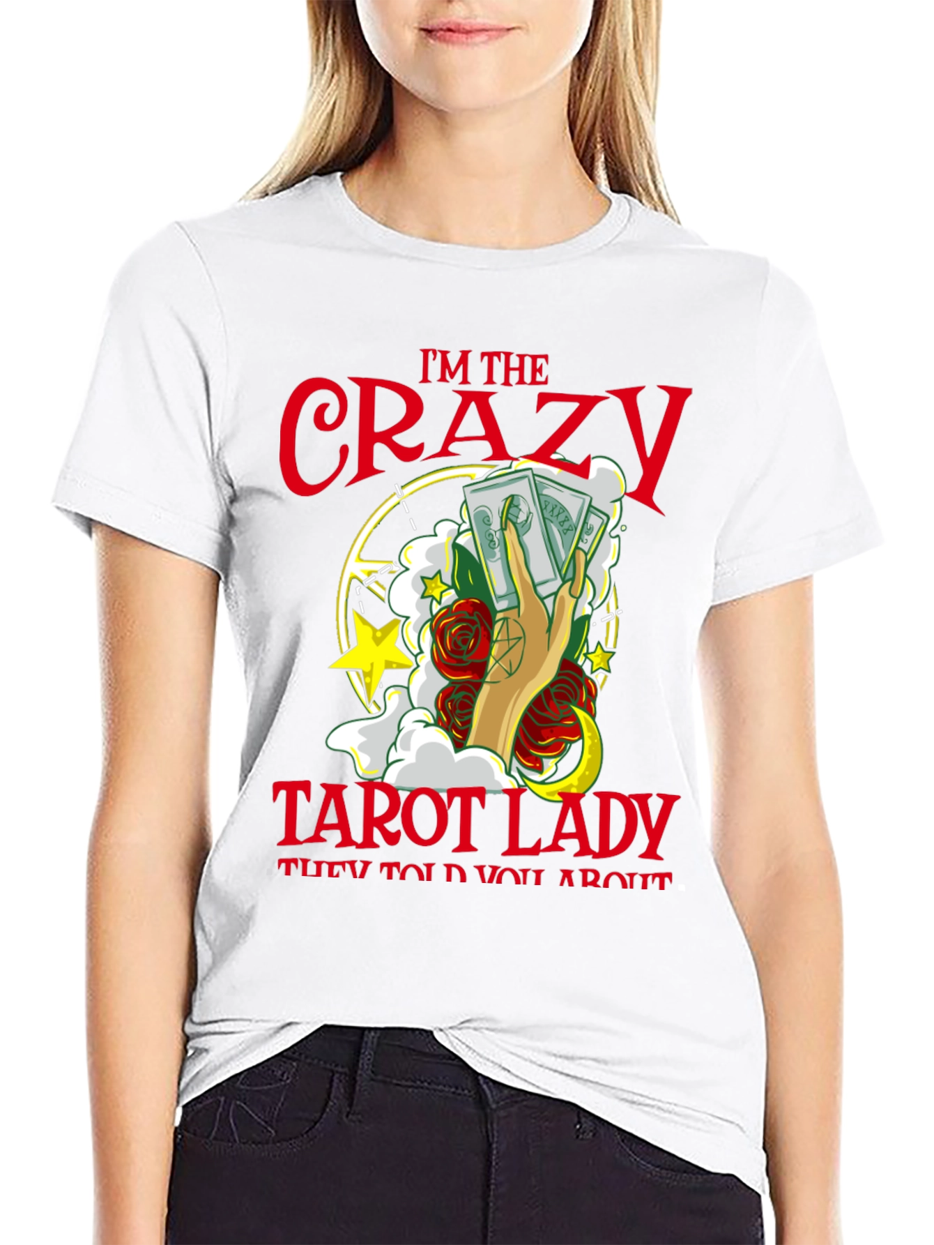 Crazy Tarot Lady Graphic Tee