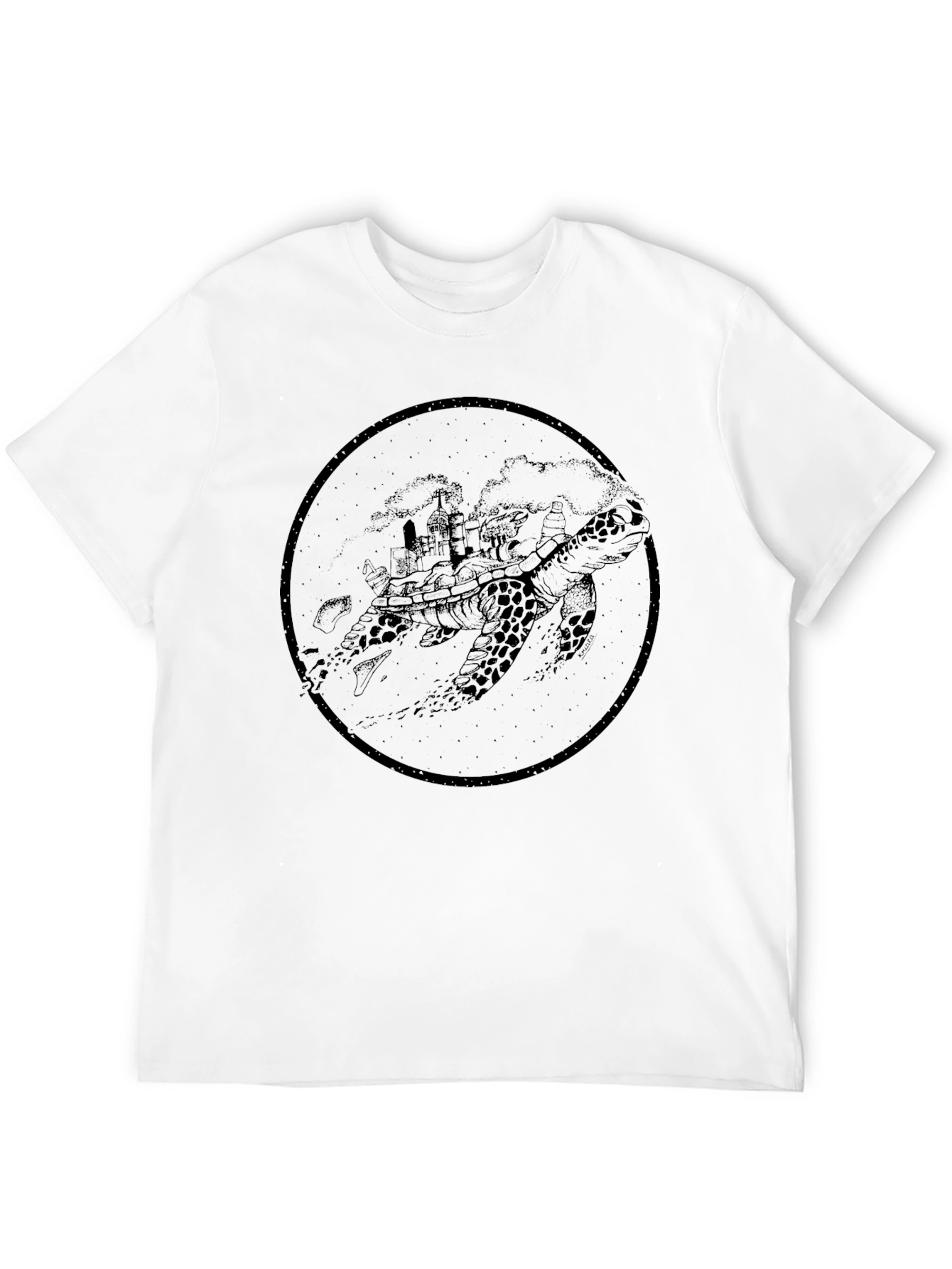 Turtle Island Graphic Tee - Black Cotton Blend