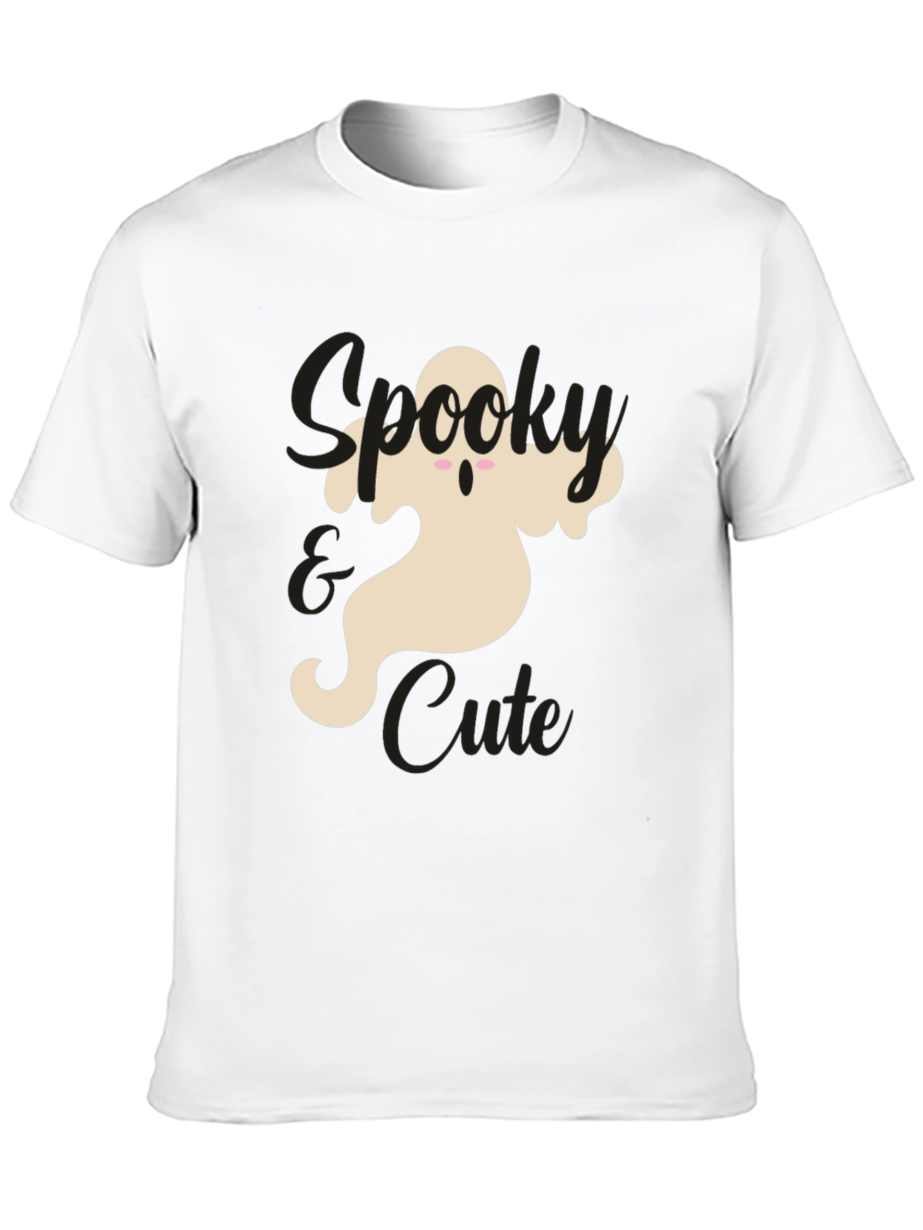 Spooky & Cute Ghost Graphic Tee - Black