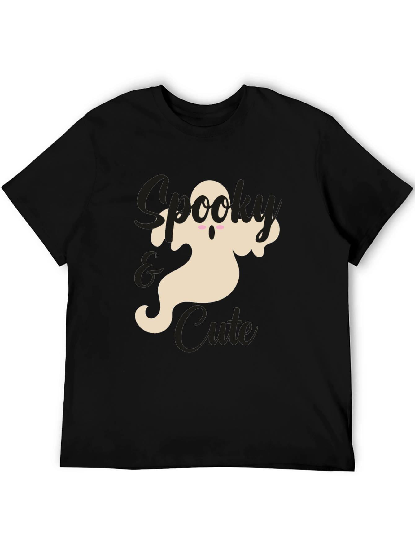 Spooky & Cute Ghost Graphic Tee - Black