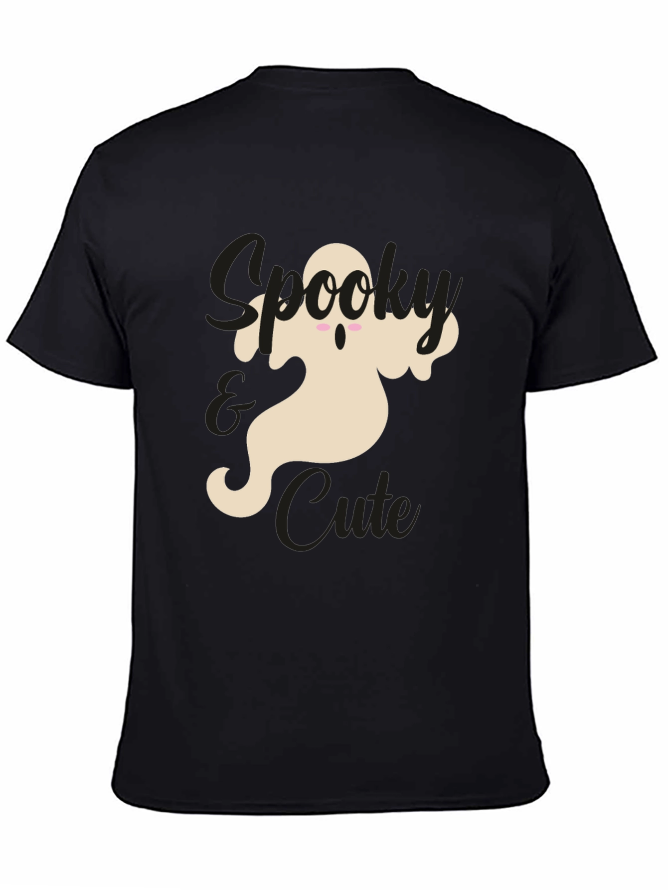 Spooky & Cute Ghost Graphic Tee - Black