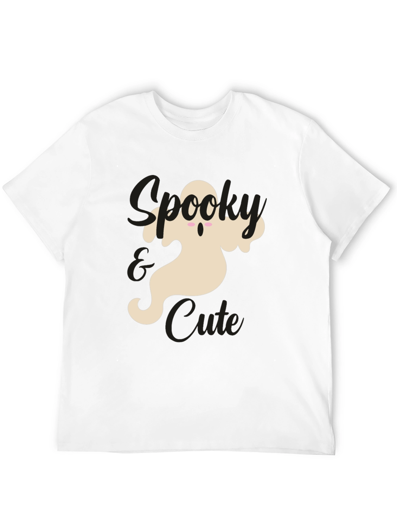 Spooky & Cute Ghost Graphic Tee - Black