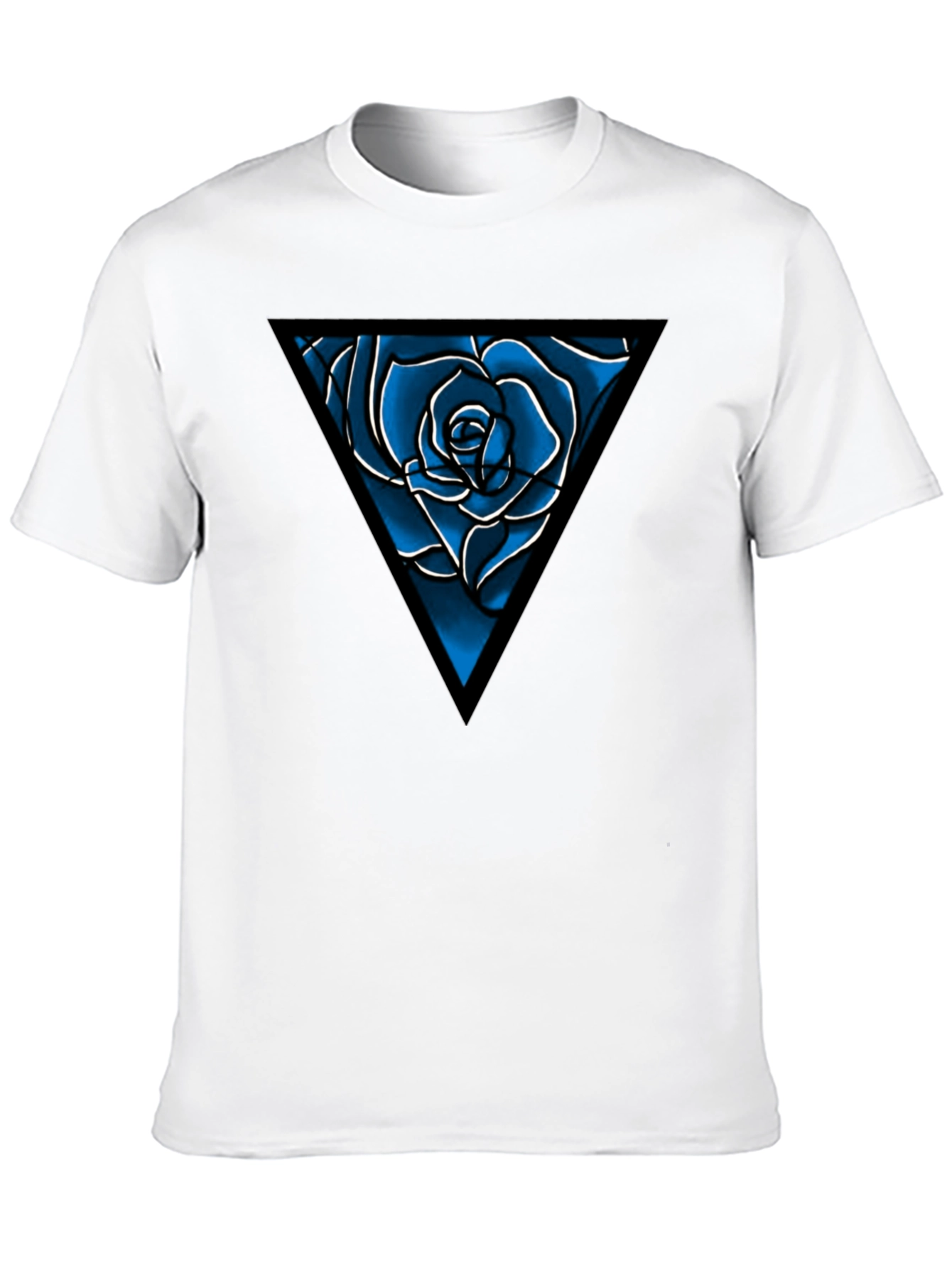 Blue Rose Triangle Graphic Tee - Mens Black T-Shirt