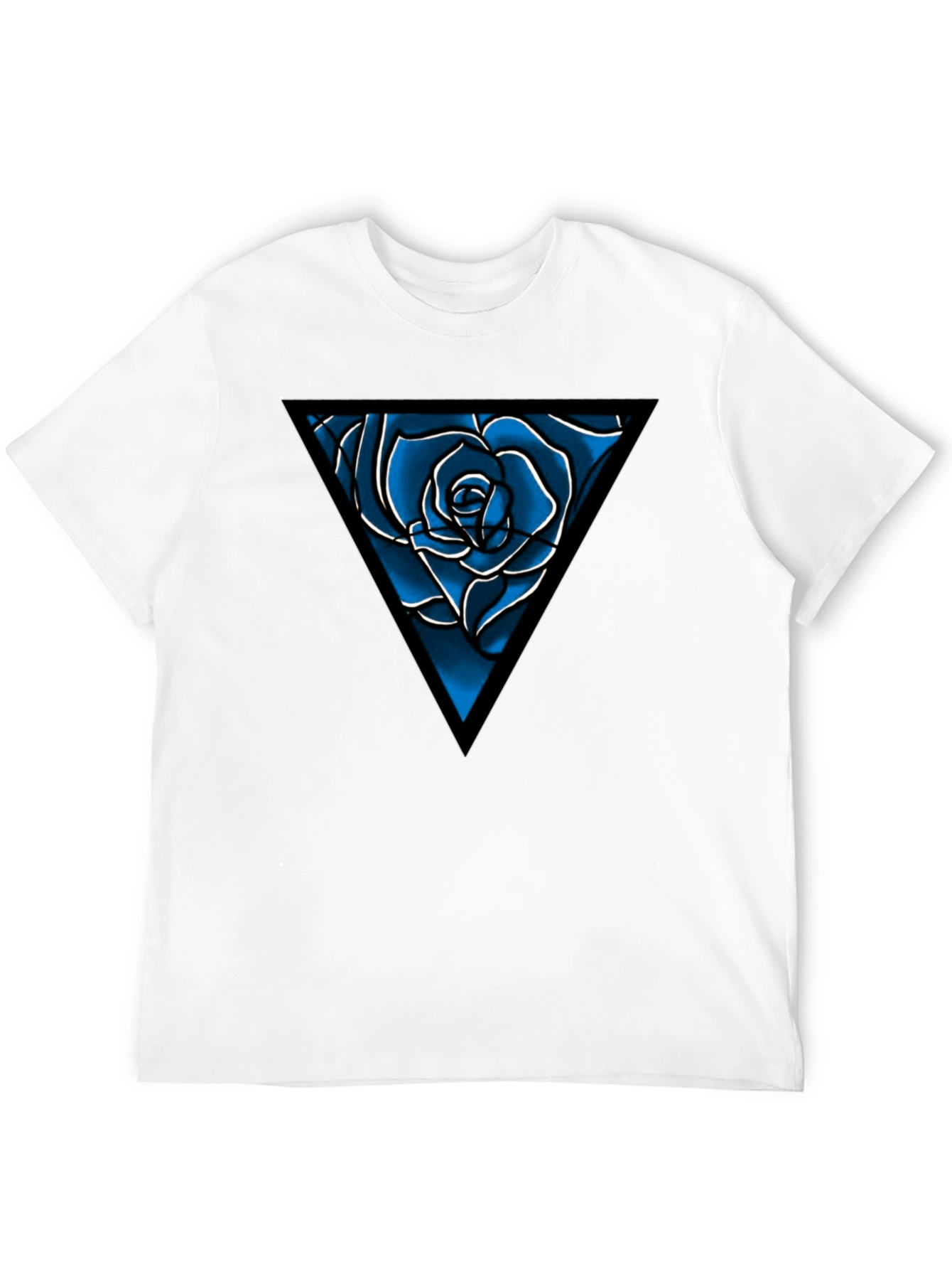 Blue Rose Triangle Graphic Tee - Mens Black T-Shirt