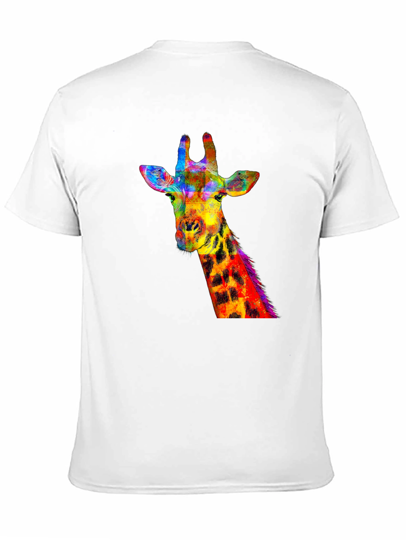 Vibrant Giraffe Graphic Tee - Stylish Black T-Shirt