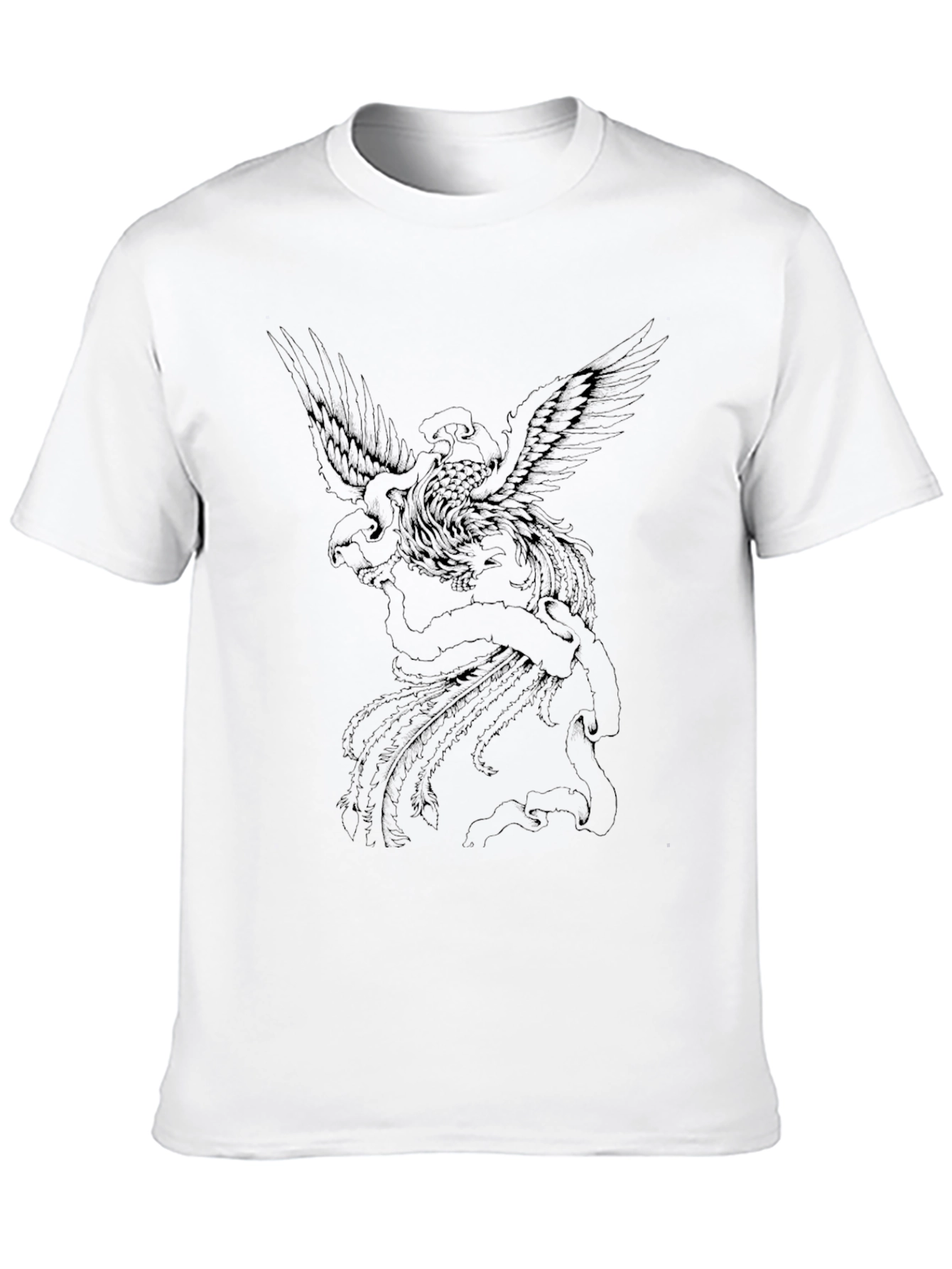 Mens Black Graphic Tee - Phoenix Design