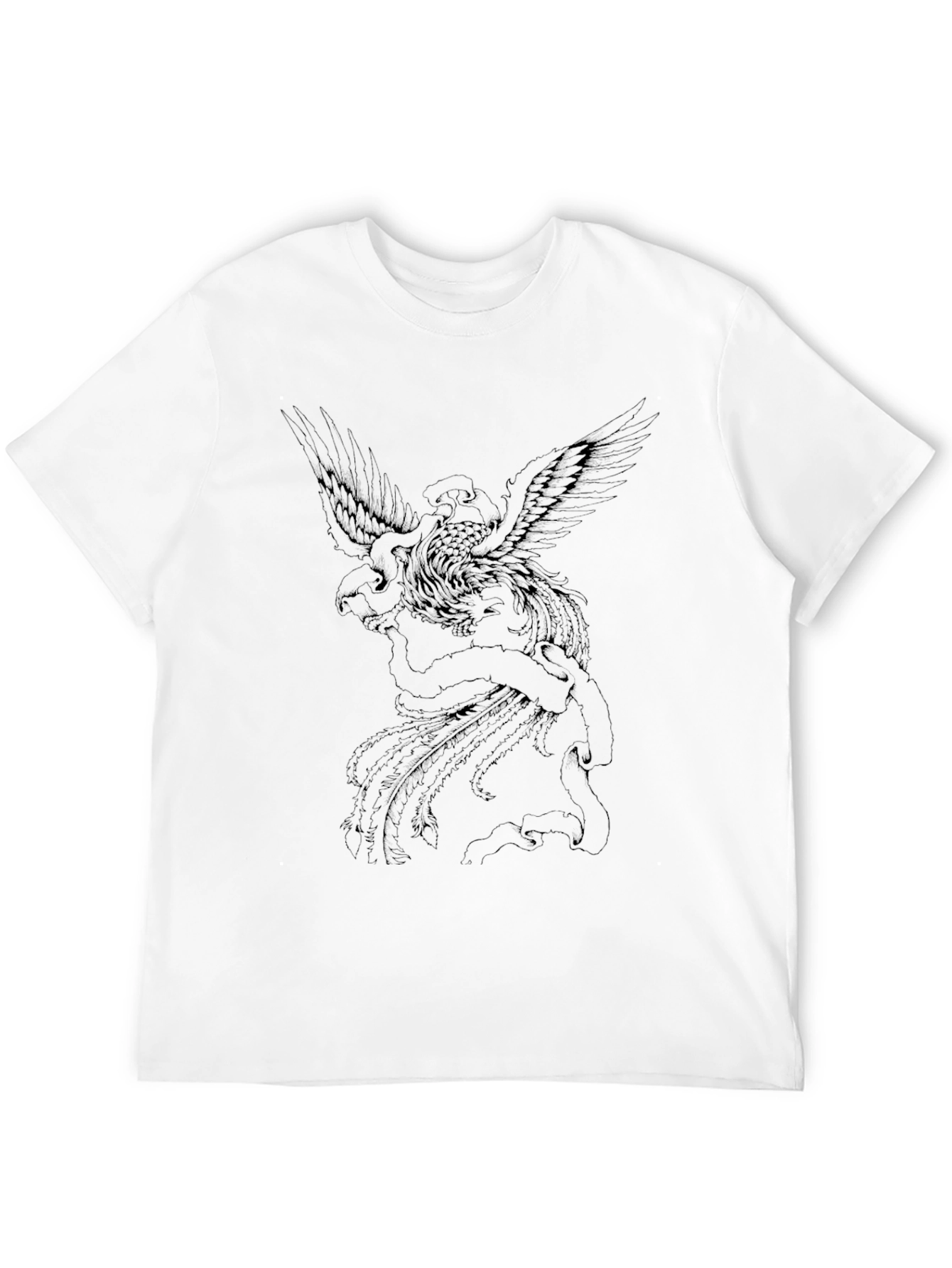 Mens Black Graphic Tee - Phoenix Design