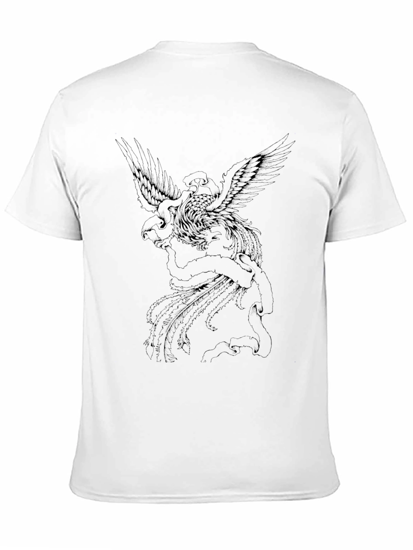 Mens Black Graphic Tee - Phoenix Design