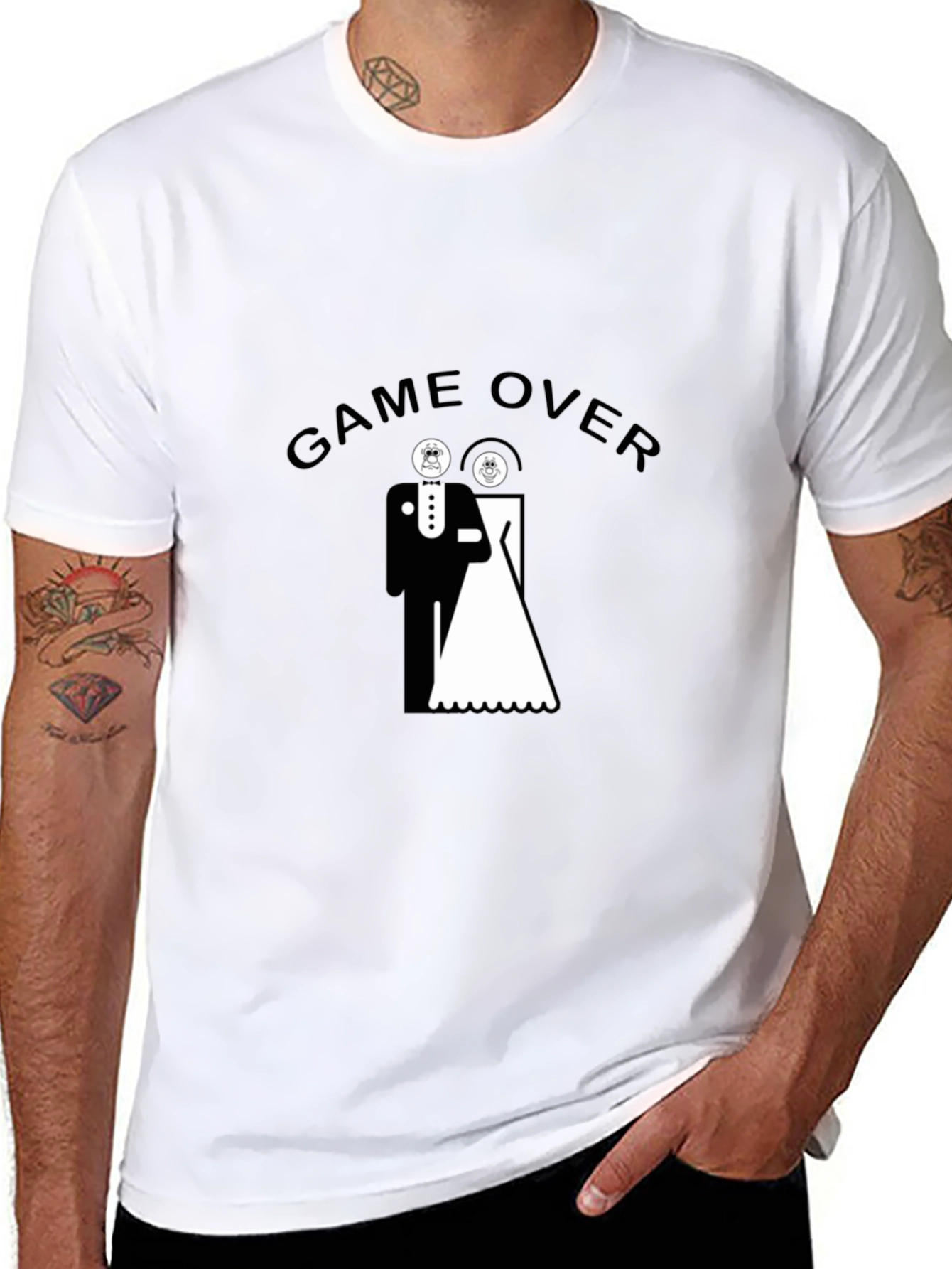 Game Over Wedding Humor Black T-Shirt