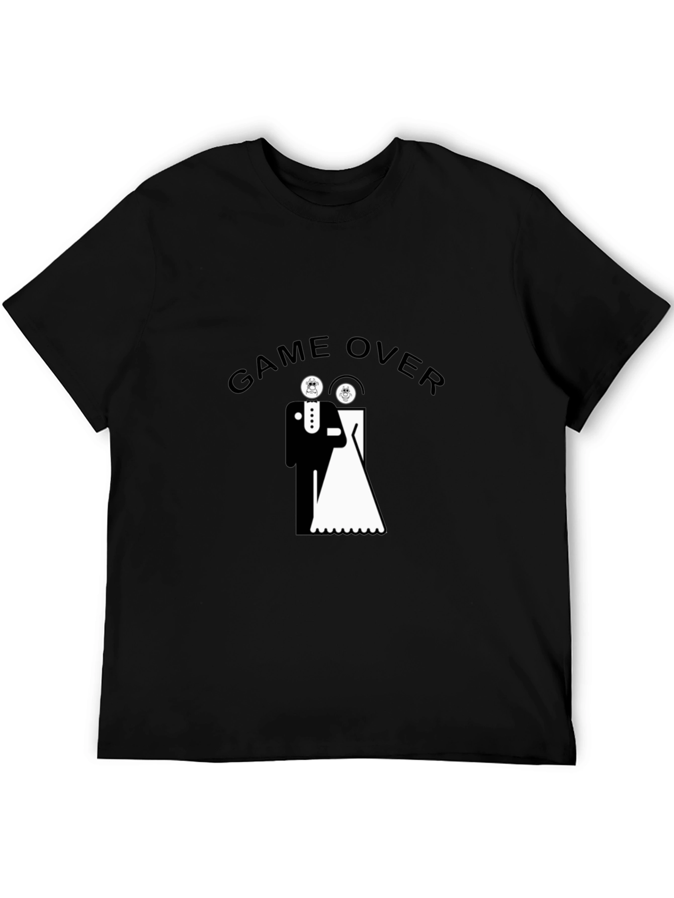 Game Over Wedding Humor Black T-Shirt