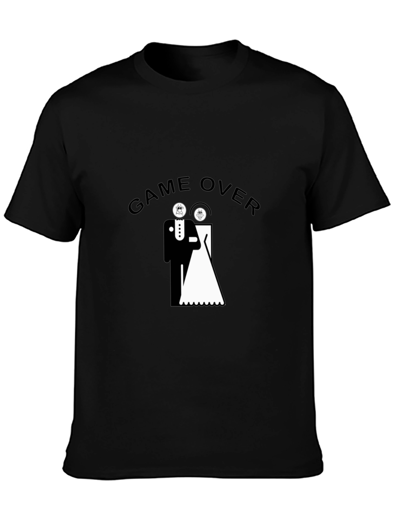 Game Over Wedding Humor Black T-Shirt