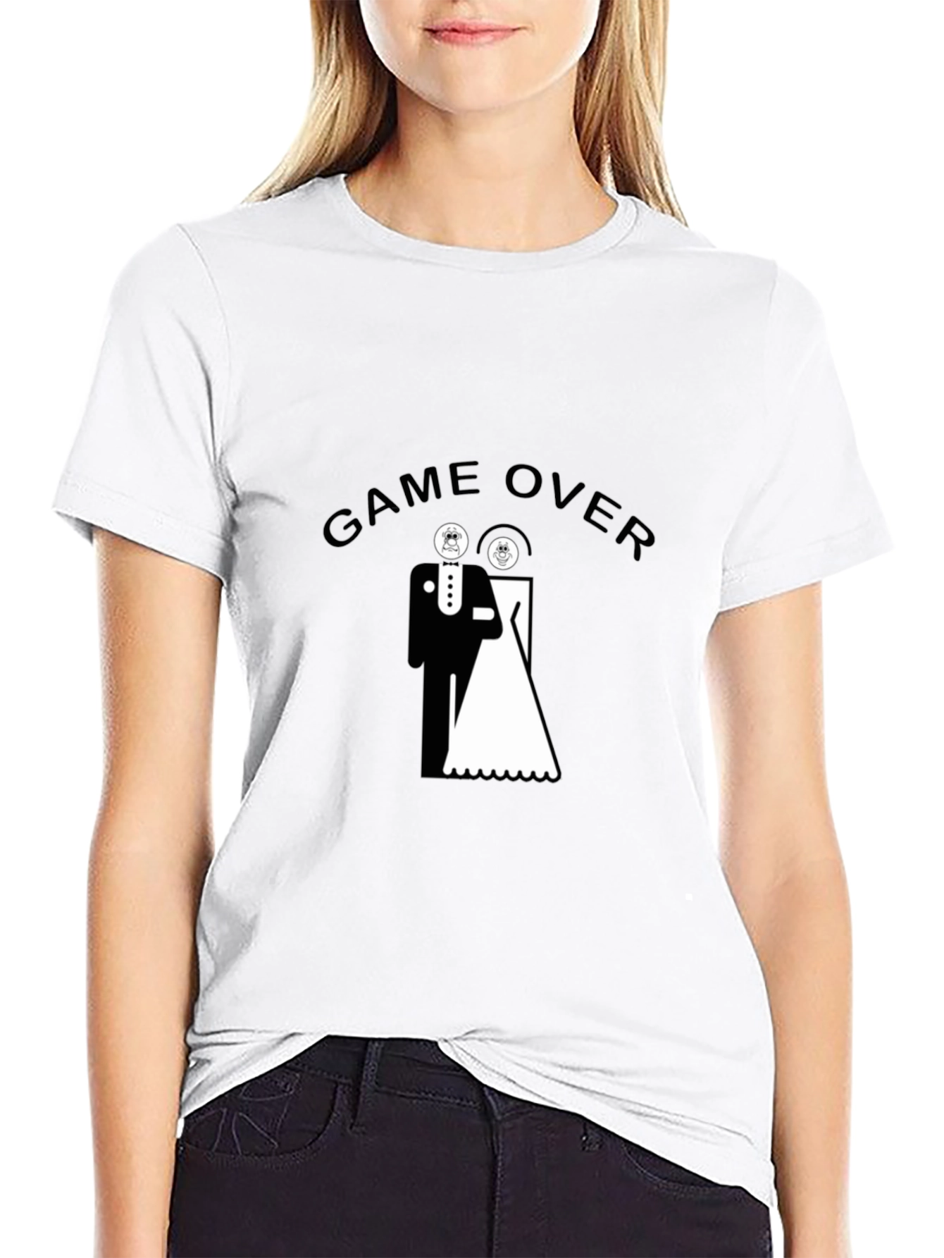 Game Over Wedding Humor Black T-Shirt