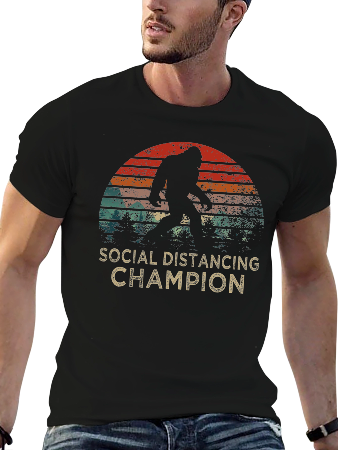 Social Distancing Champion Bigfoot T-Shirt