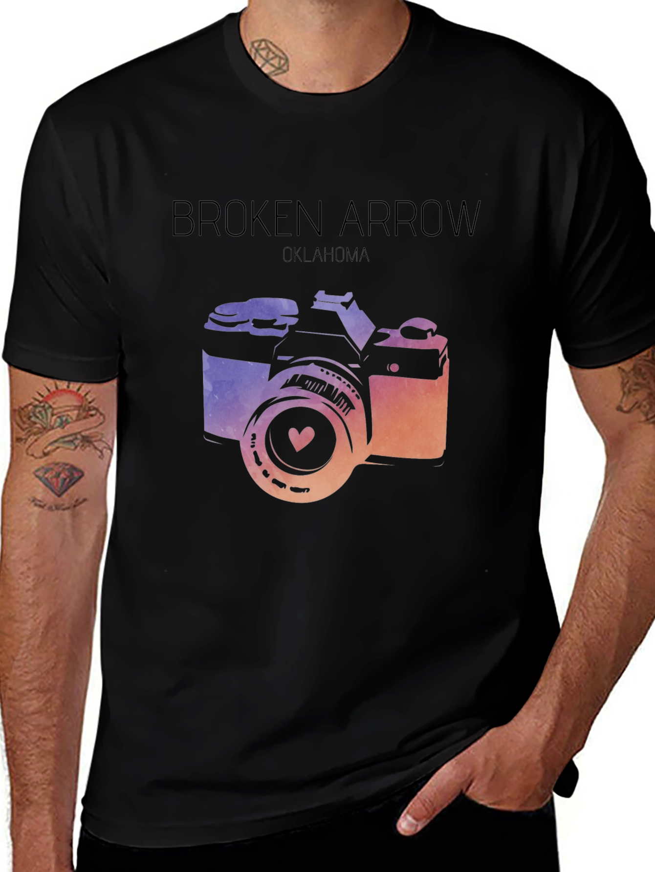 Broken Arrow Oklahoma Camera Graphic T-Shirt