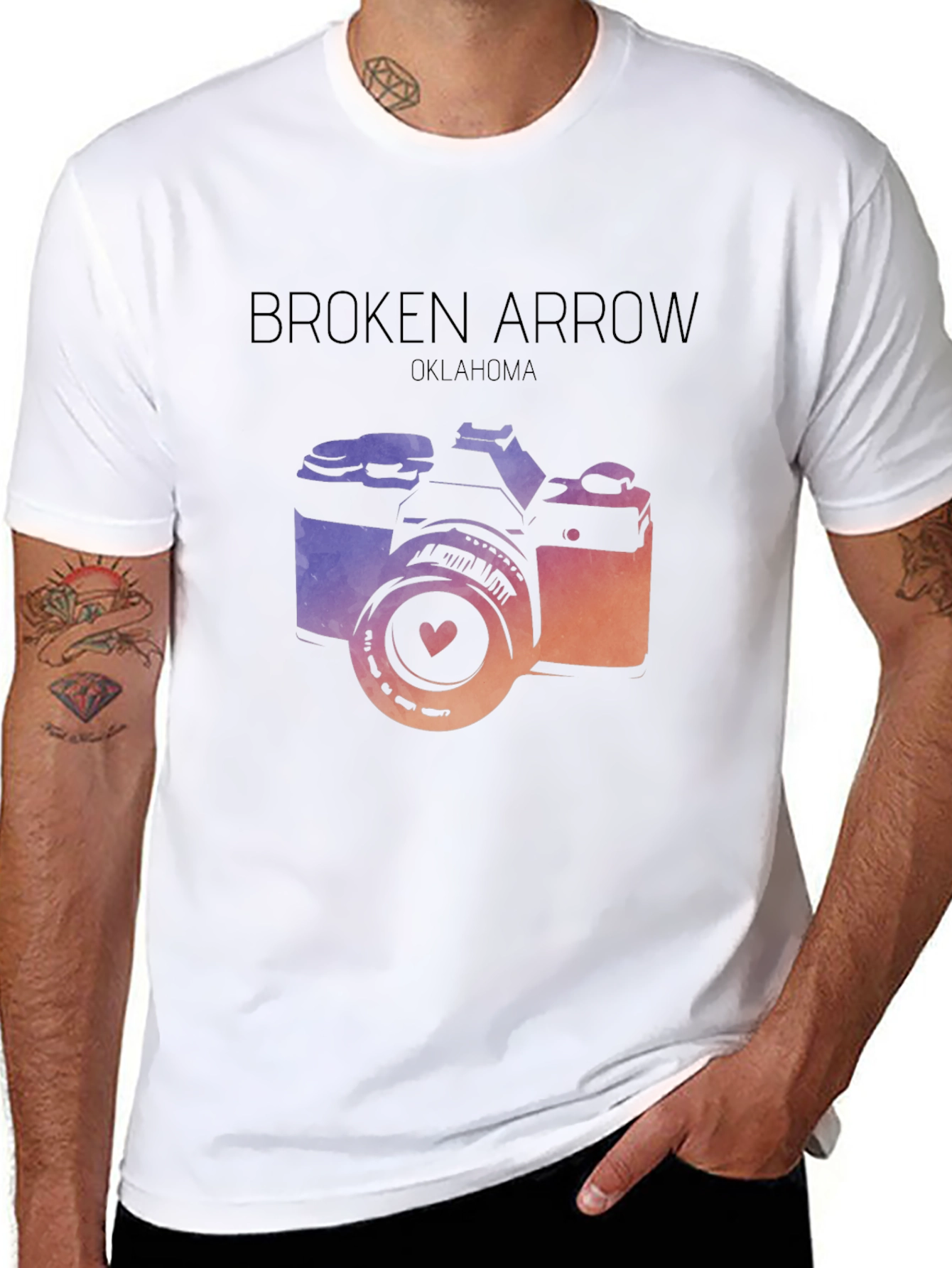 Broken Arrow Oklahoma Camera Graphic T-Shirt