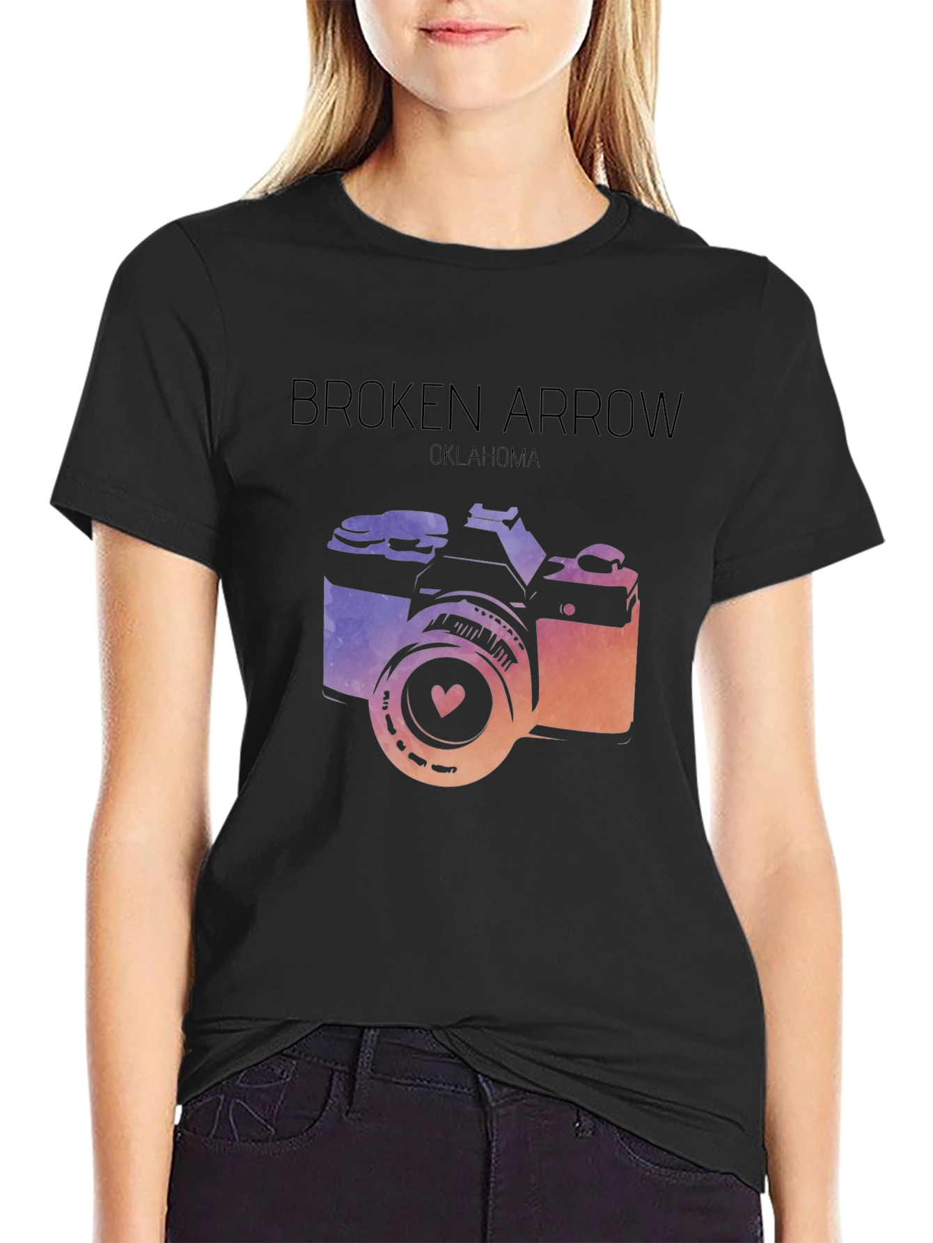 Broken Arrow Oklahoma Camera Graphic T-Shirt