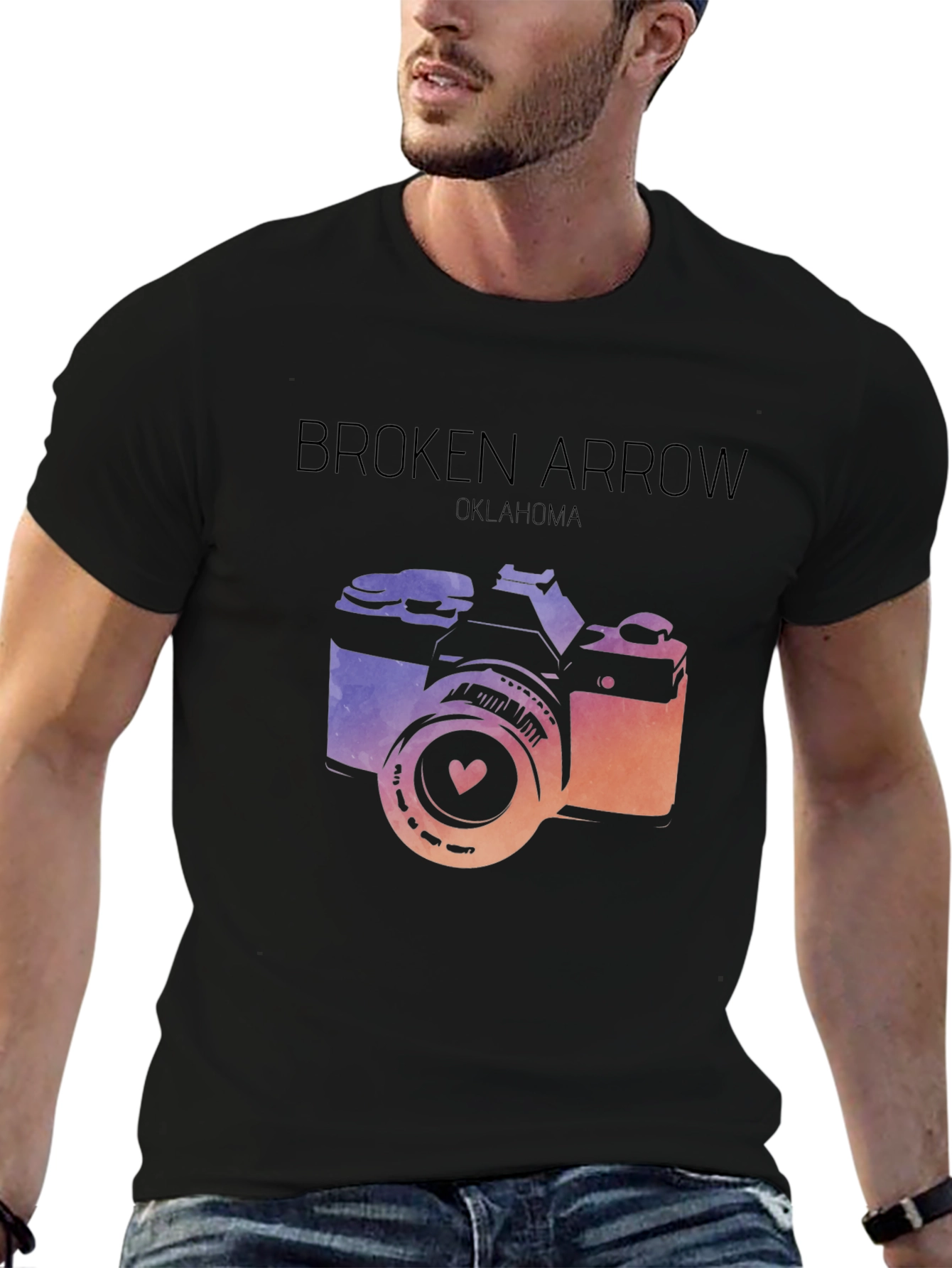Broken Arrow Oklahoma Camera Graphic T-Shirt