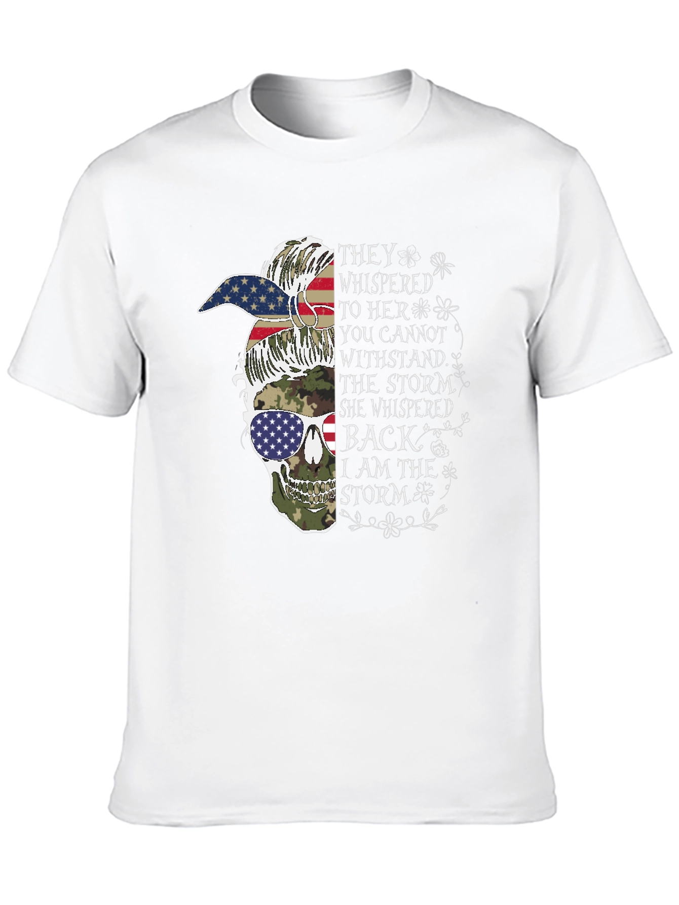 Patriotic Camo Skull T-Shirt: I Am The Storm
