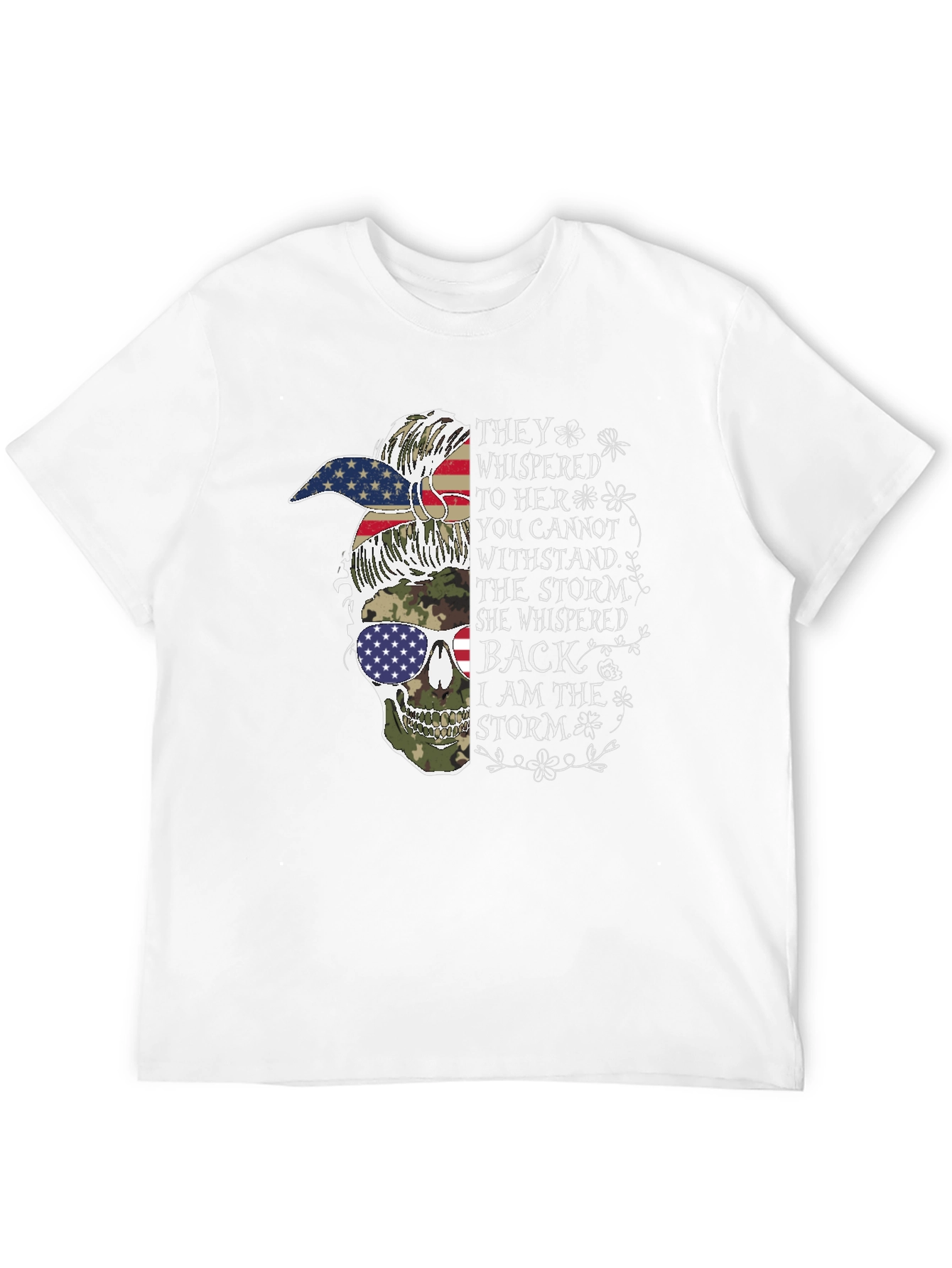 Patriotic Camo Skull T-Shirt: I Am The Storm