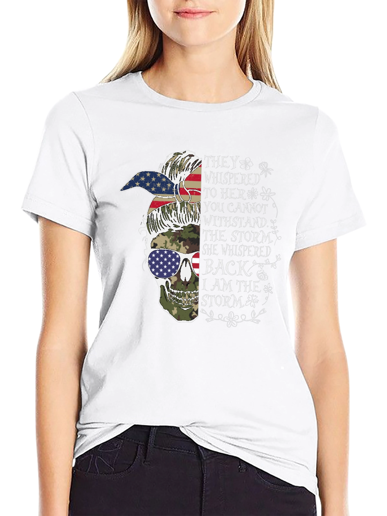 Patriotic Camo Skull T-Shirt: I Am The Storm