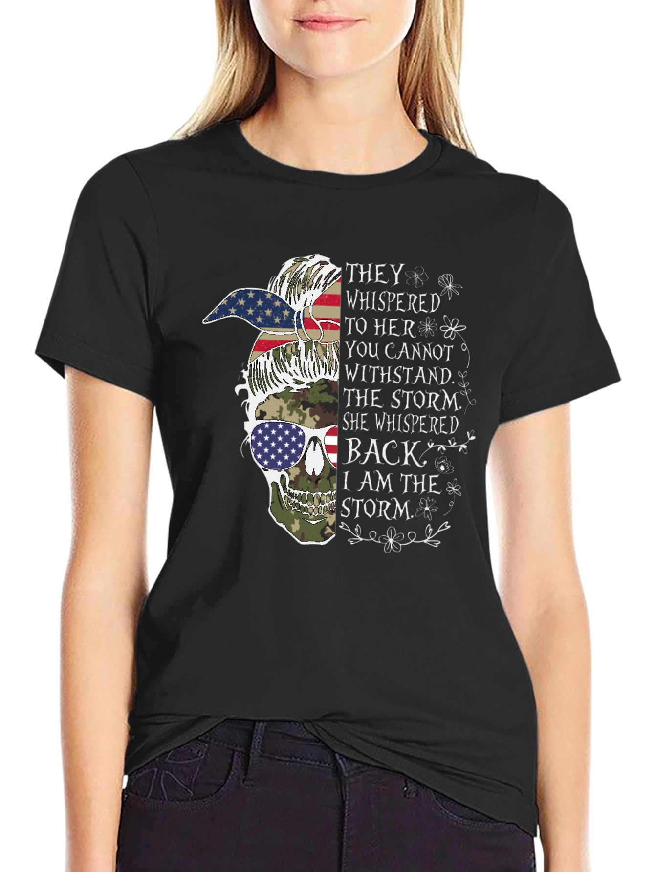 Patriotic Camo Skull T-Shirt: I Am The Storm