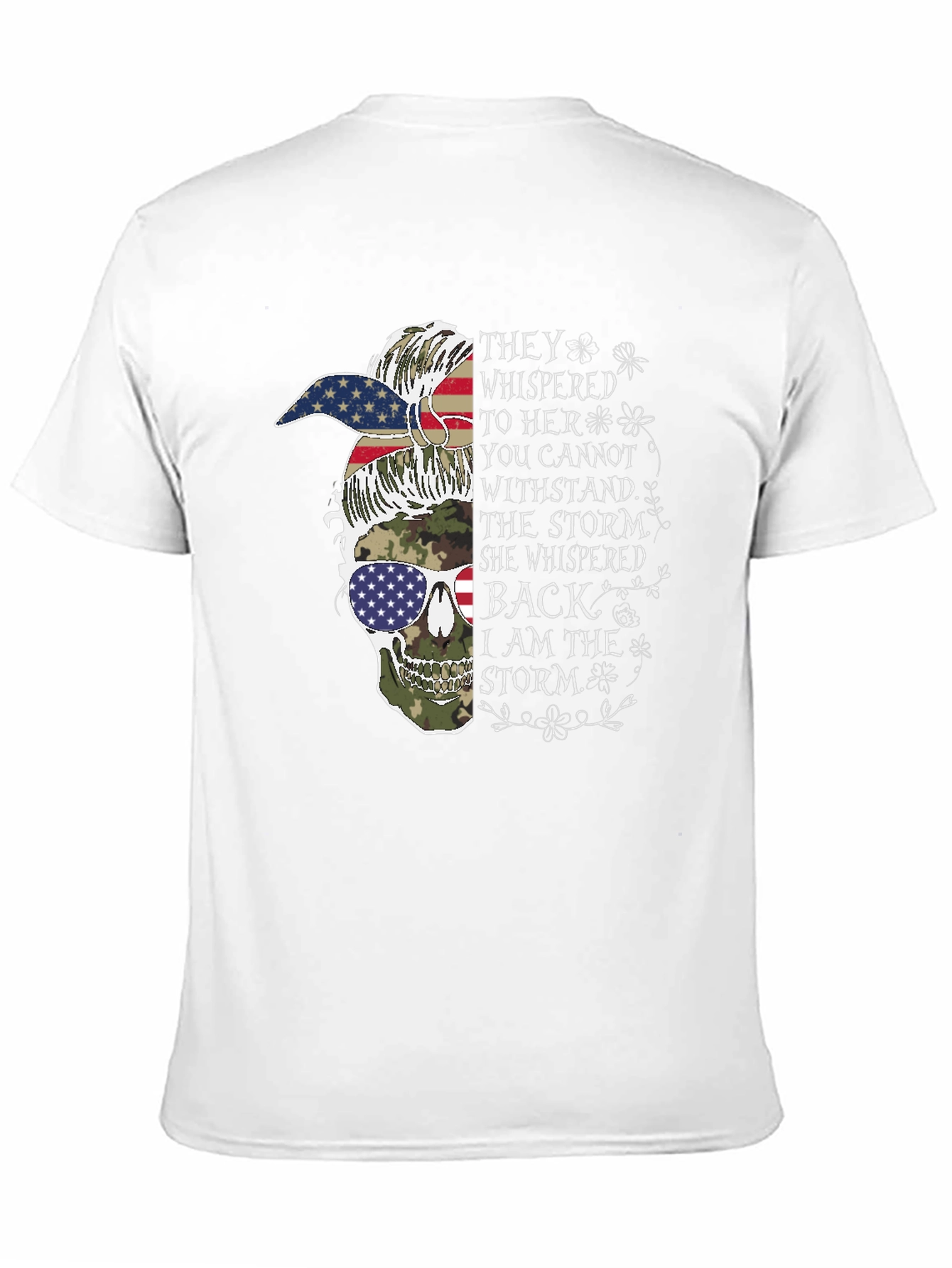 Patriotic Camo Skull T-Shirt: I Am The Storm