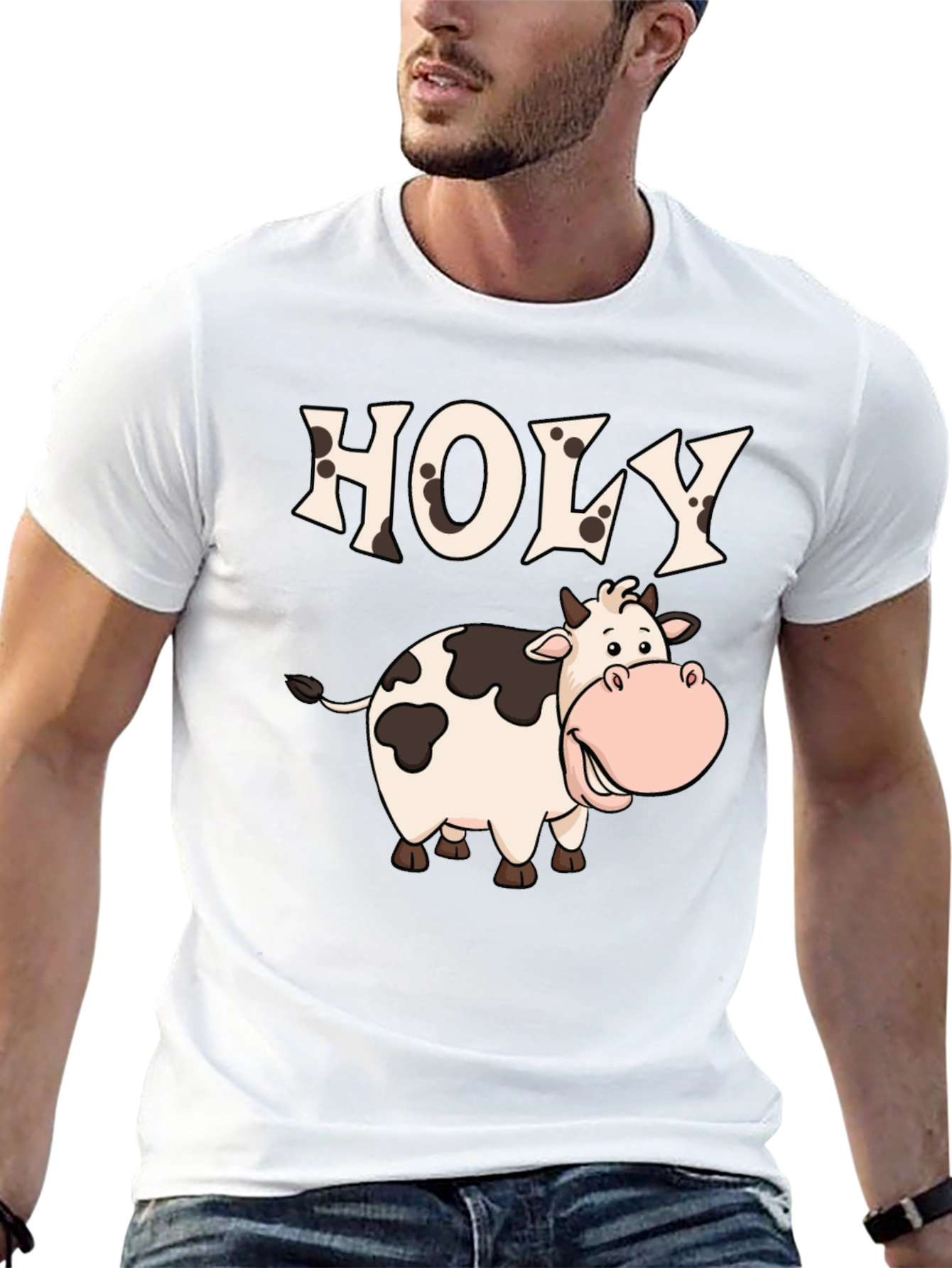 Holy Cow T-Shirt - Funny Cartoon Graphic Tee